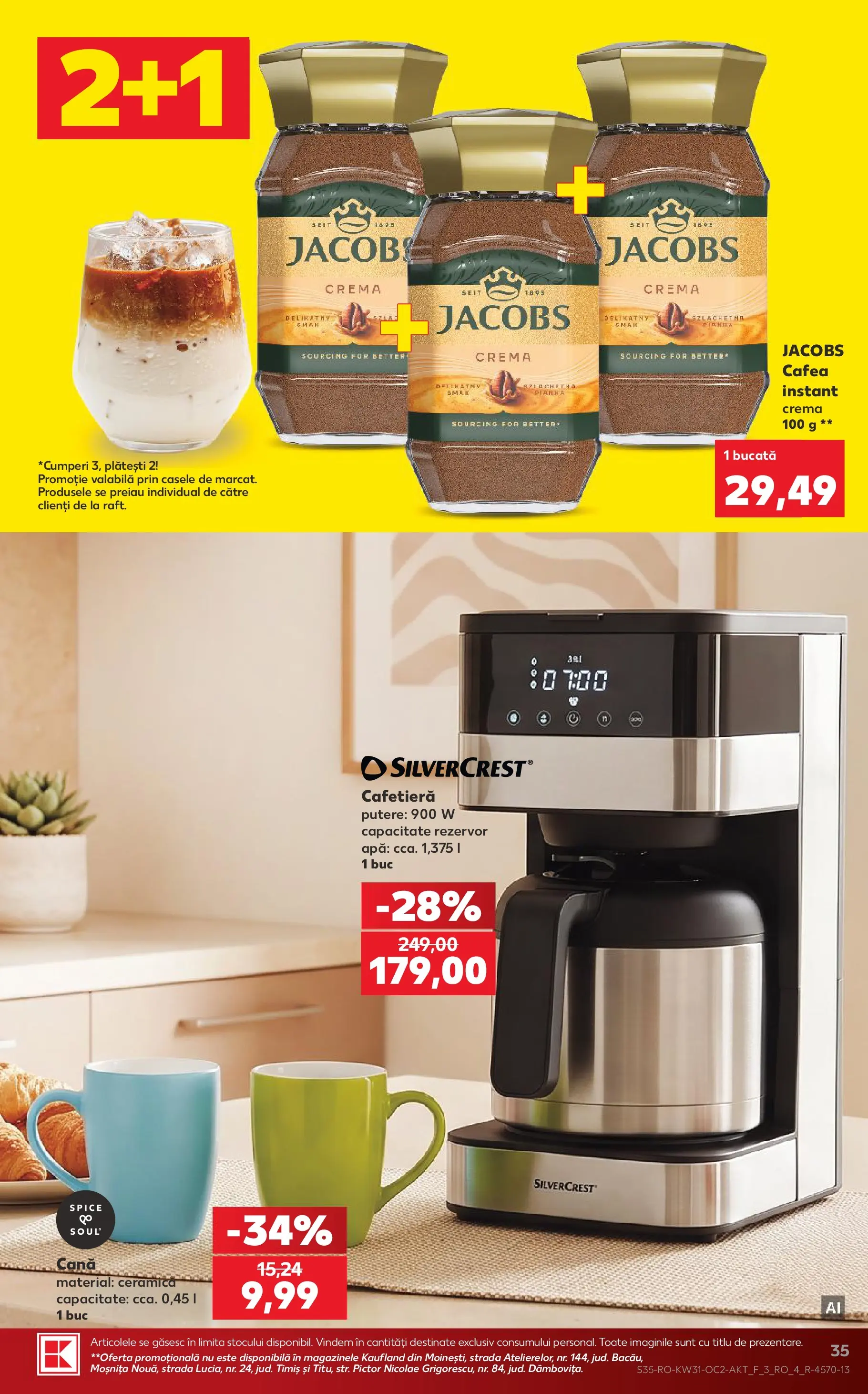 Kaufland Mangalia 29.07.2026 - Revista si Oferta | Pagină: 35 | Produse: Köpek çiti, Cremă, Cafea, Apă