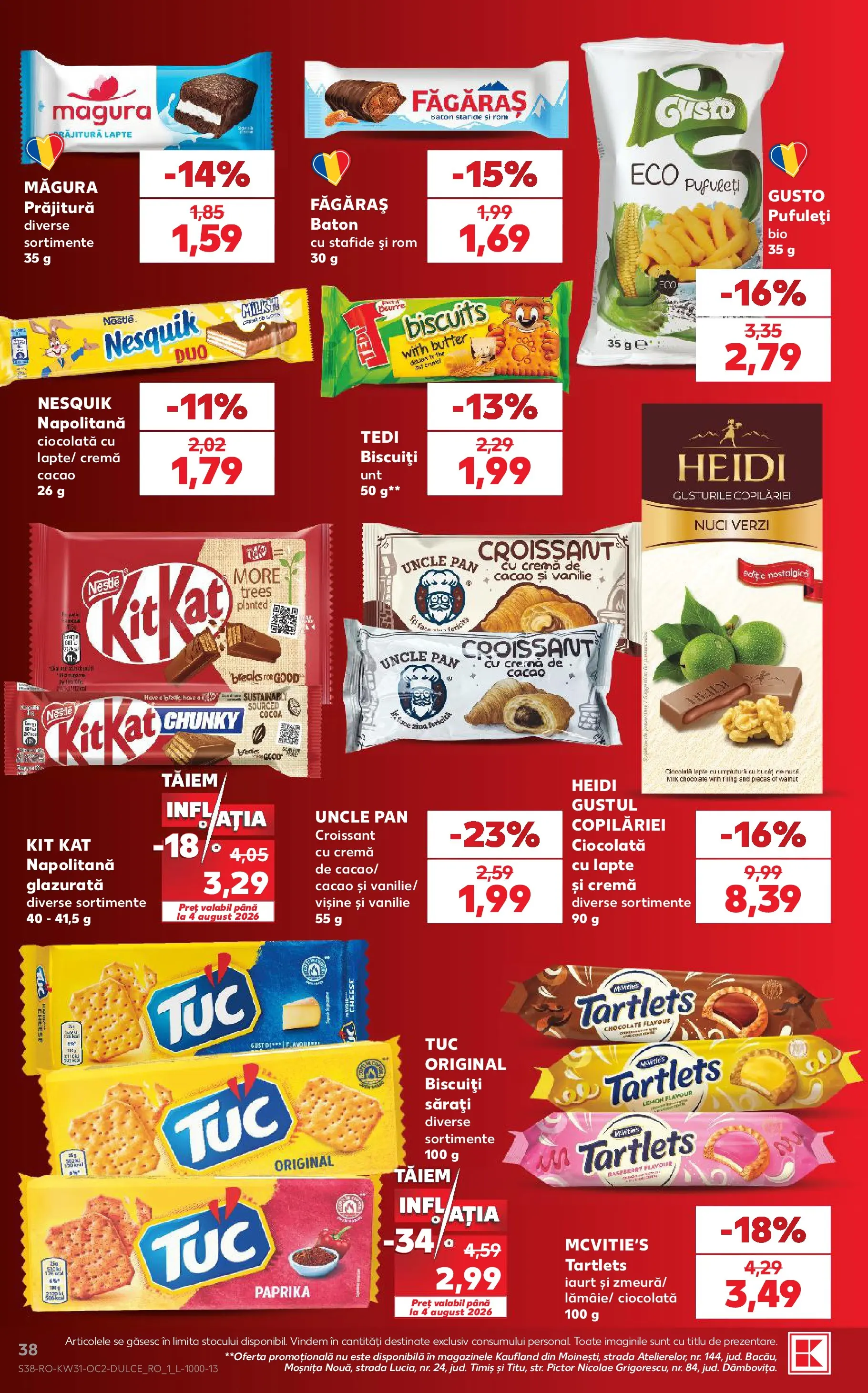 Kaufland Domnesti 29.07.2026 - Revista si Oferta | Pagină: 38 | Produse: Iaurt, Cremă, Rom, Stafide
