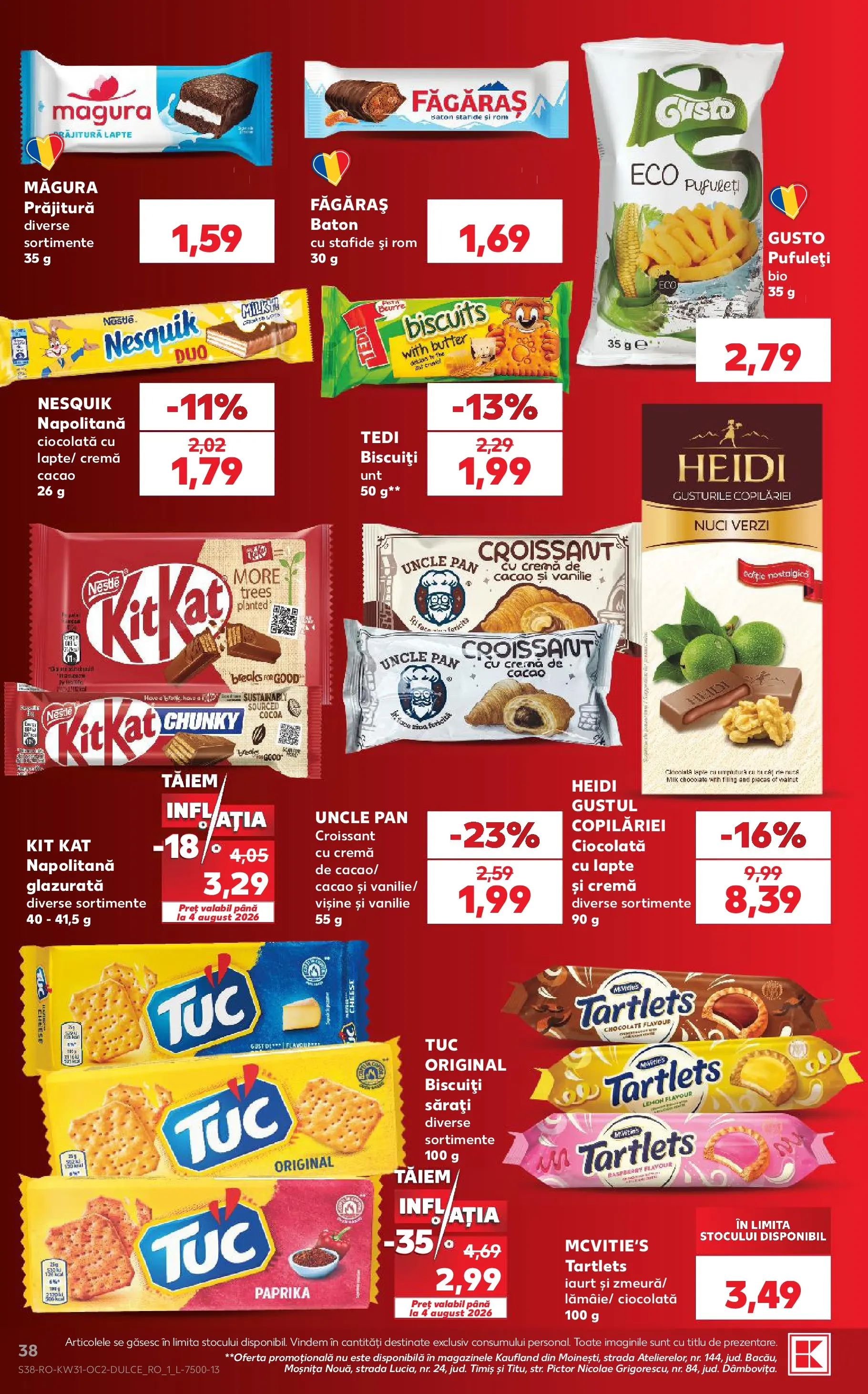 Kaufland Viseu de Sus 29.07.2026 - Revista si Oferta | Pagină: 38 | Produse: Iaurt, Pufuleți, Nuci, Stafide