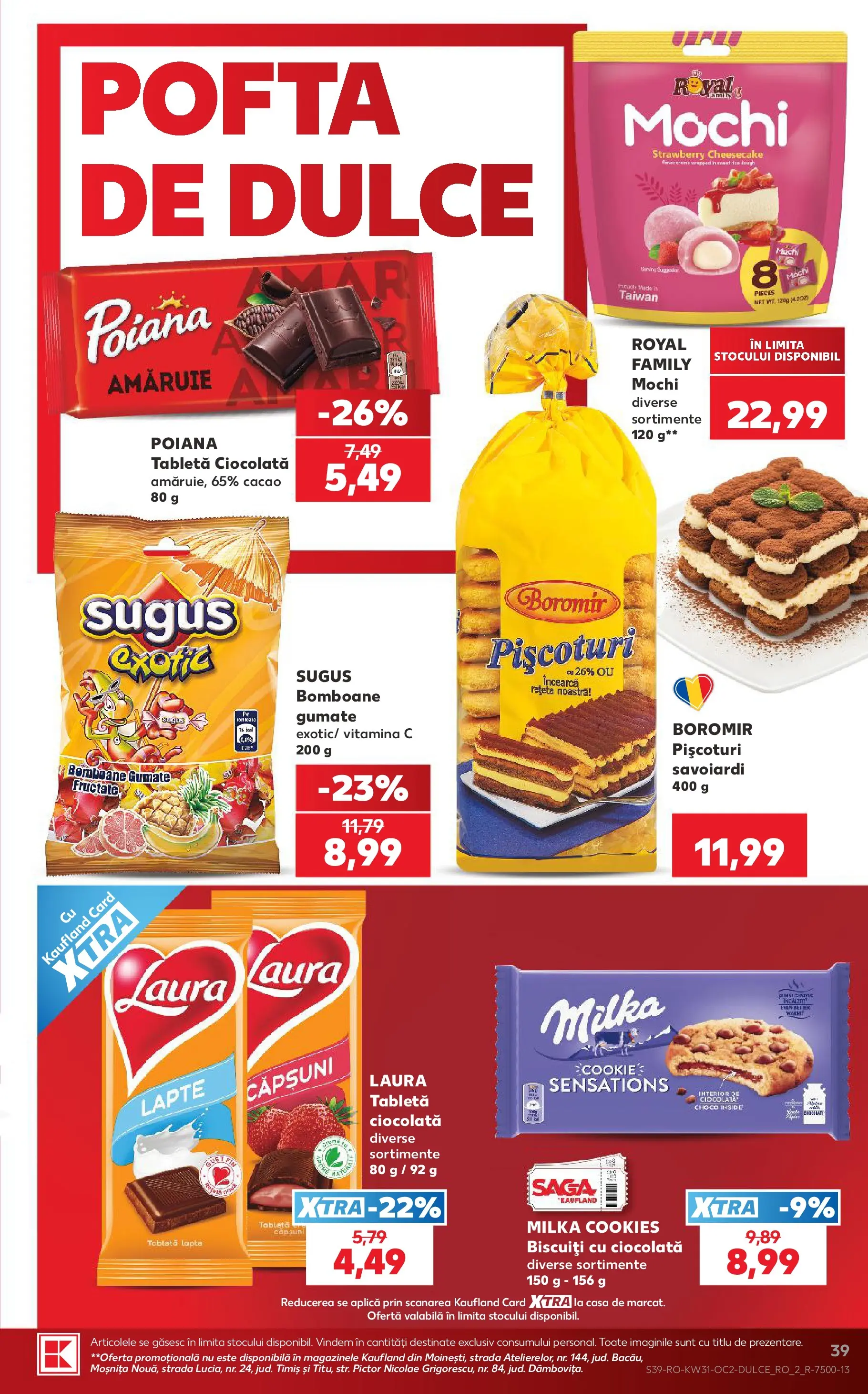 Kaufland Viseu de Sus 29.07.2026 - Revista si Oferta | Pagină: 39 | Produse: Ciocolată, Bomboane, Căpșuni, Cacao