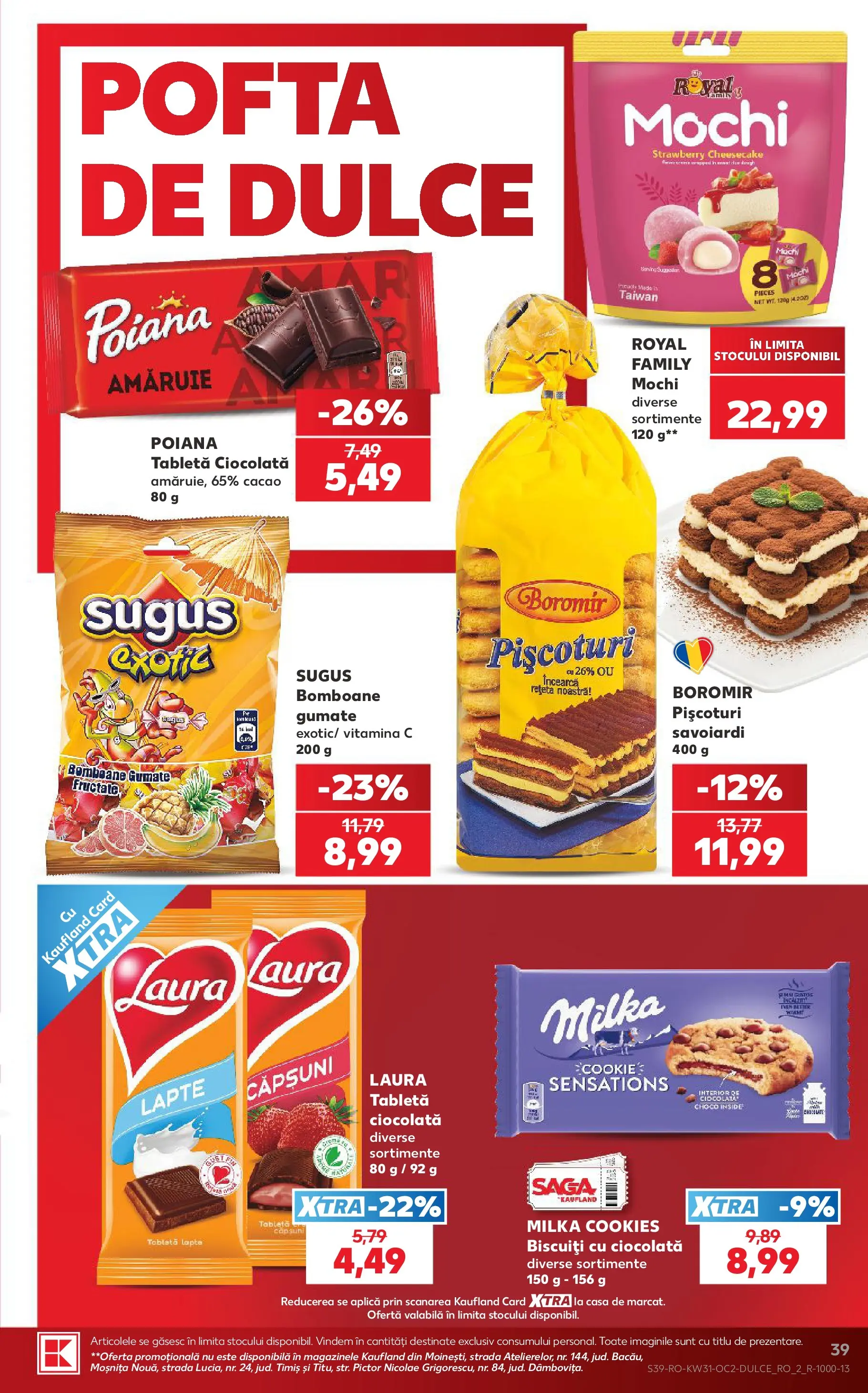 Kaufland Domnesti 29.07.2026 - Revista si Oferta | Pagină: 39 | Produse: Ciocolată, Bomboane, Cacao, Biscuiți