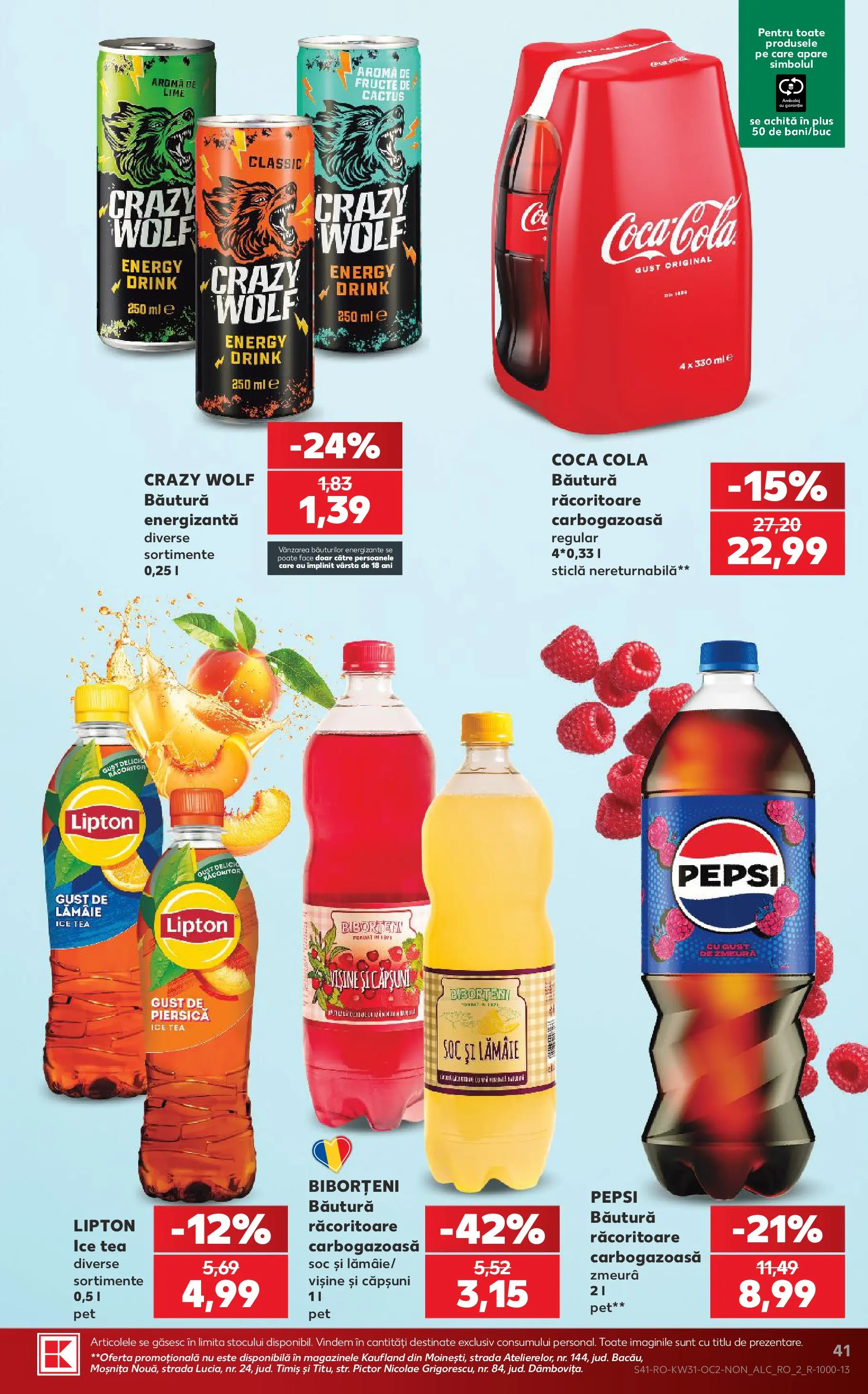 Kaufland Domnesti 29.07.2026 - Revista si Oferta | Pagină: 41 | Produse: Lime, Amerikan servis, Ice tea, Căpșuni