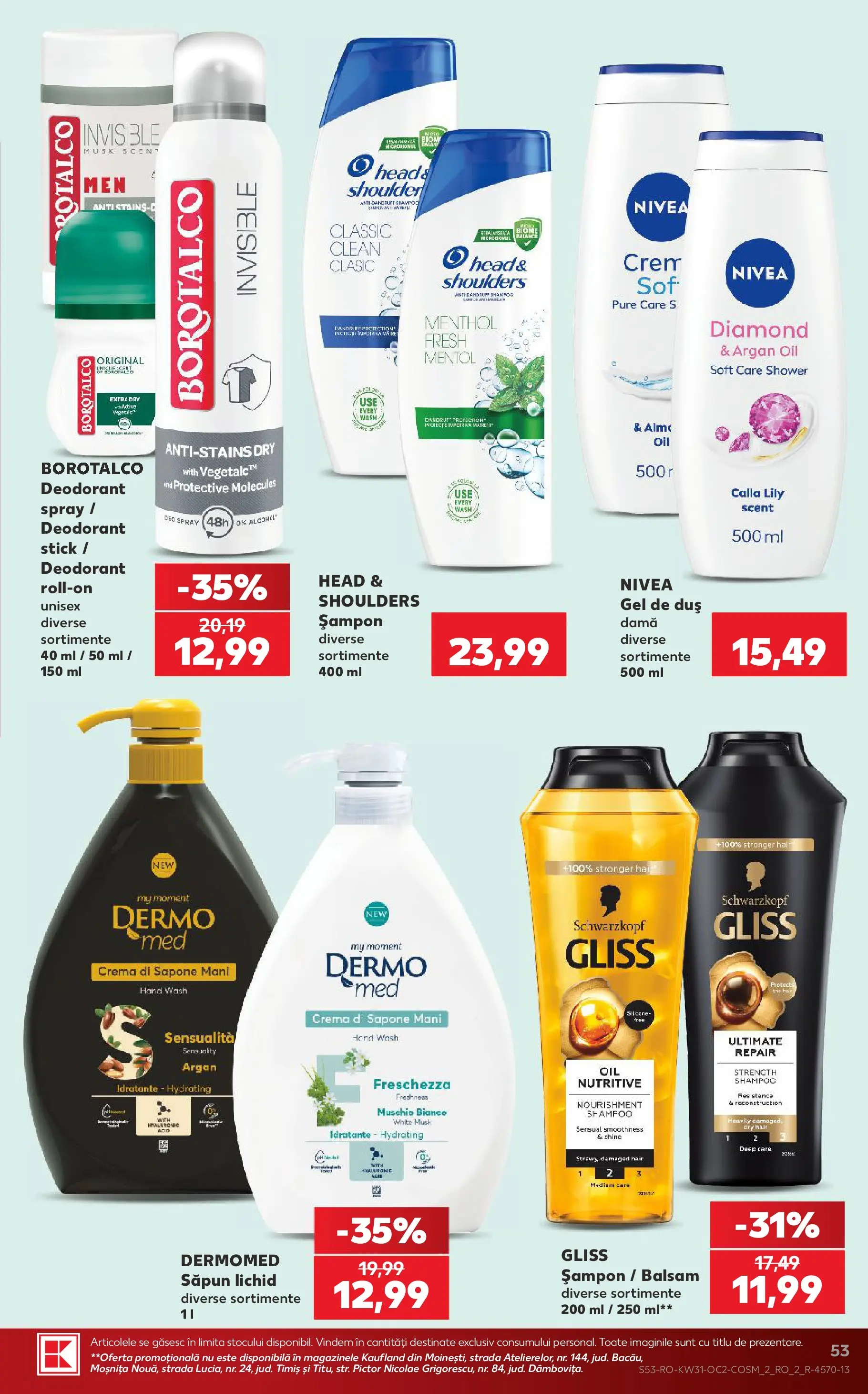 Kaufland Mangalia 29.07.2026 - Revista si Oferta | Pagină: 53 | Produse: Șampon, Gel de duș, Deodorant, Săpun lichid