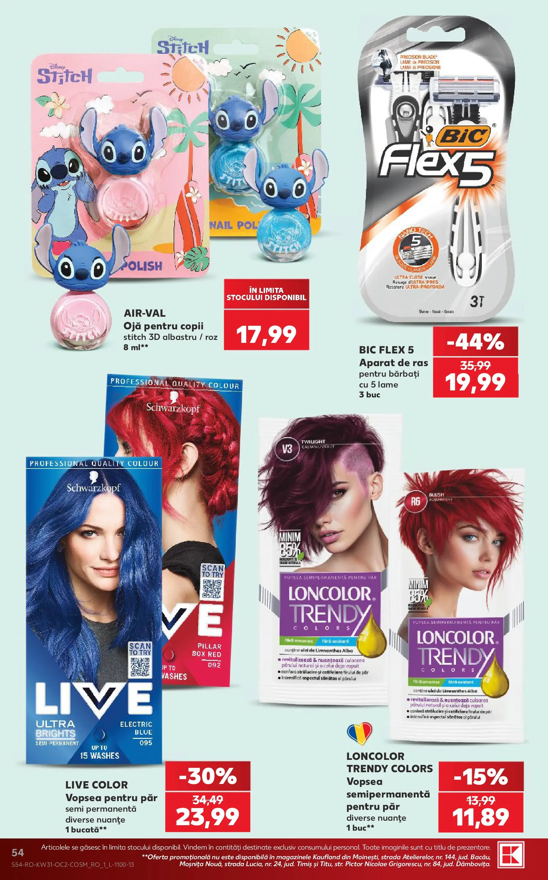 Kaufland Alba Iulia 29.07.2026 - Revista si Oferta | Pagină: 54 | Produse: Aparat De Ras, Vopsea, Blush, Ulei