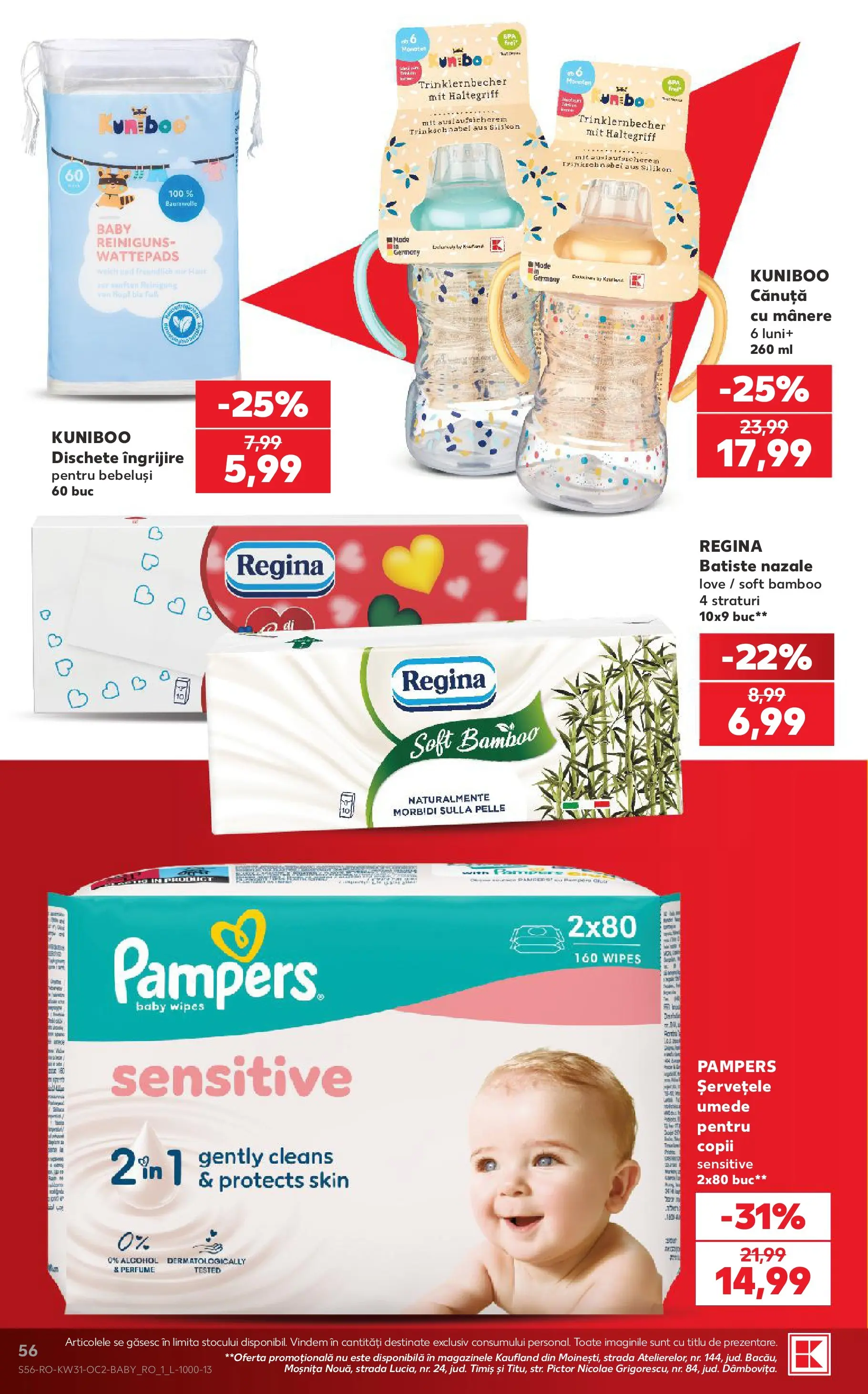 Kaufland Domnesti 29.07.2026 - Revista si Oferta | Pagină: 56 | Produse: Șervețele umede, Yaşlı Köpek Konservesi