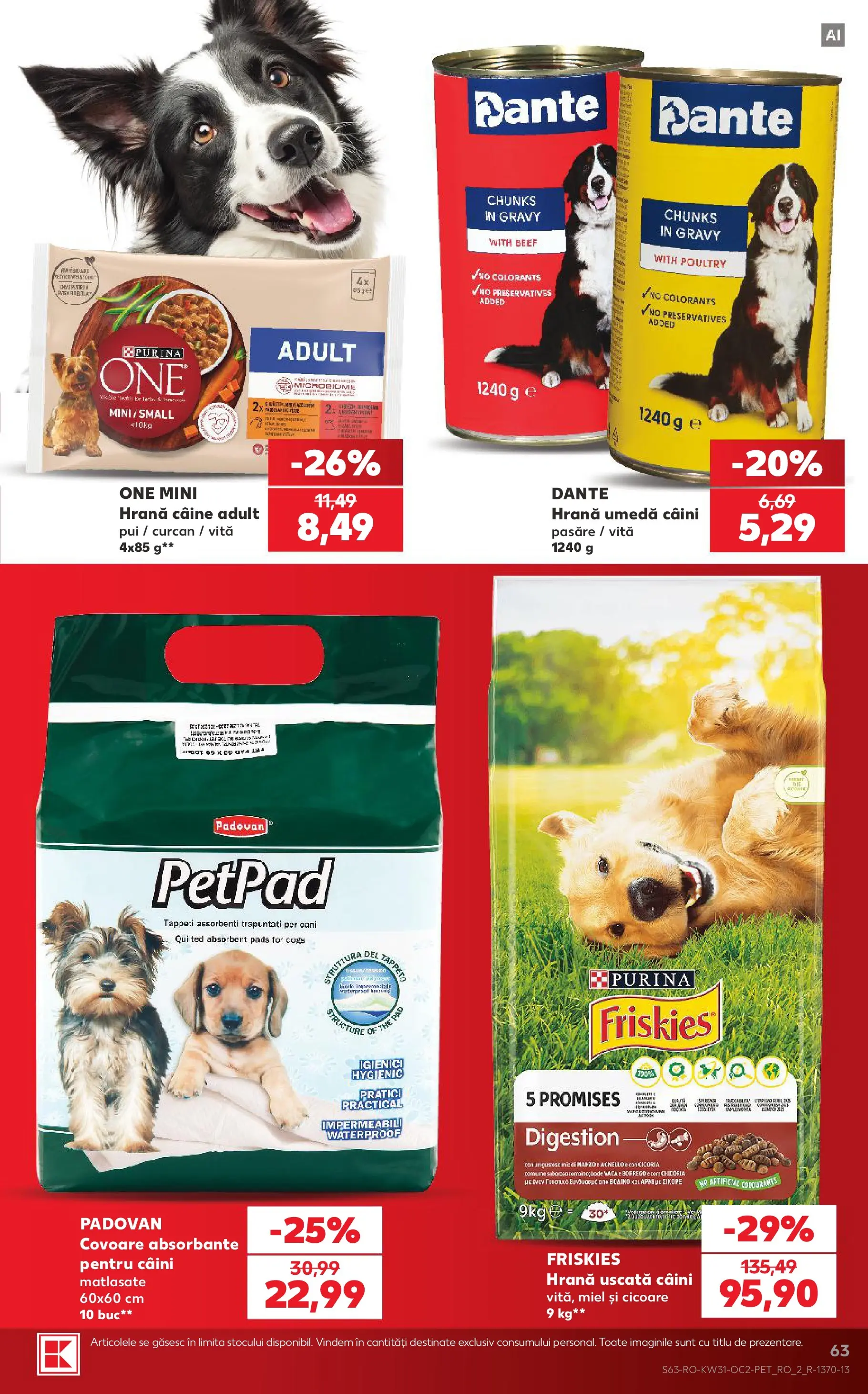 Kaufland Curtea de Argeș 29.07.2026 - Revista si Oferta | Pagină: 63 | Produse: Hacıyatmaz Kedi Oyuncağı, Absorbante