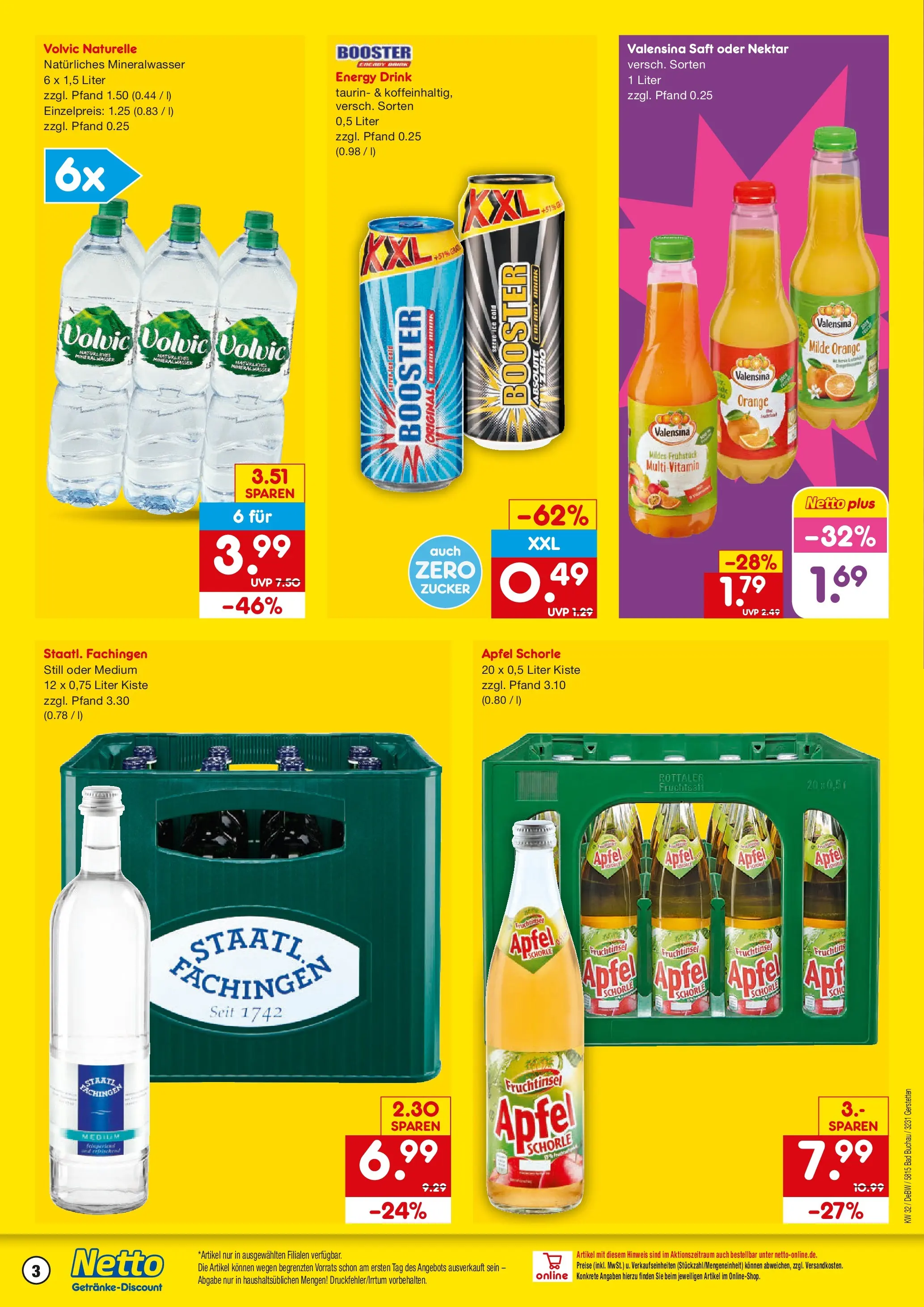 Netto Marken-Discount Prospekt Gerstetten (ab 03.08.2026) » Angebote | Seite: 3 | Produkte: Bad, Äpfel, Mineralwasser, Valensina