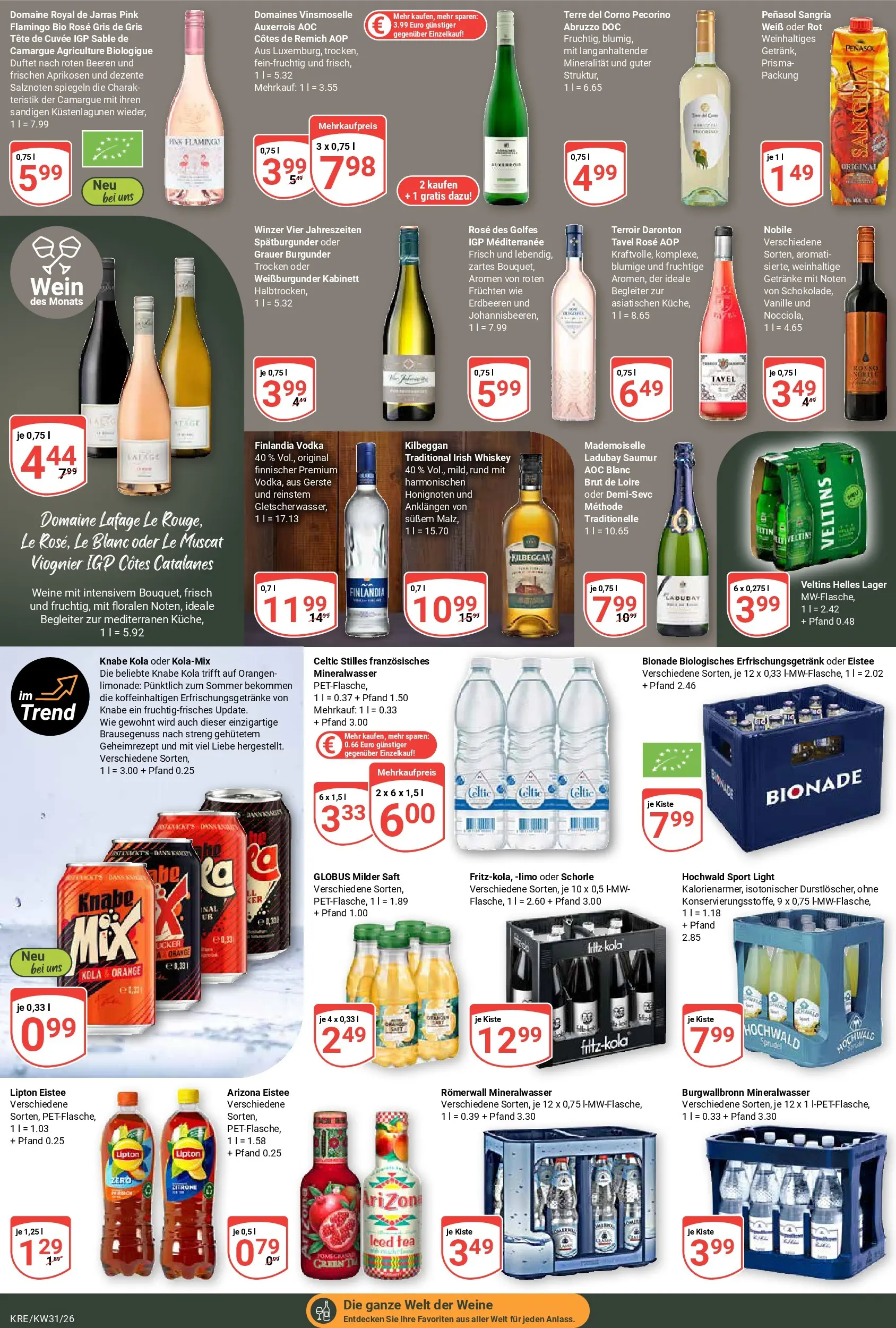 Globus Prospekt Krefeld (ab 27.07.2026) » Angebote online | Seite: 17 | Produkte: Limonade, Mineralwasser, Saft, Erdbeeren