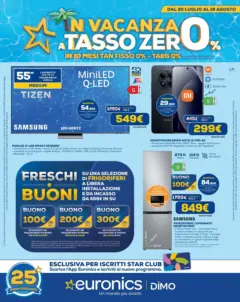 Anteprima del volantino Euronics - In vacanza a tasso zero valido a partire dal 30/07/2026