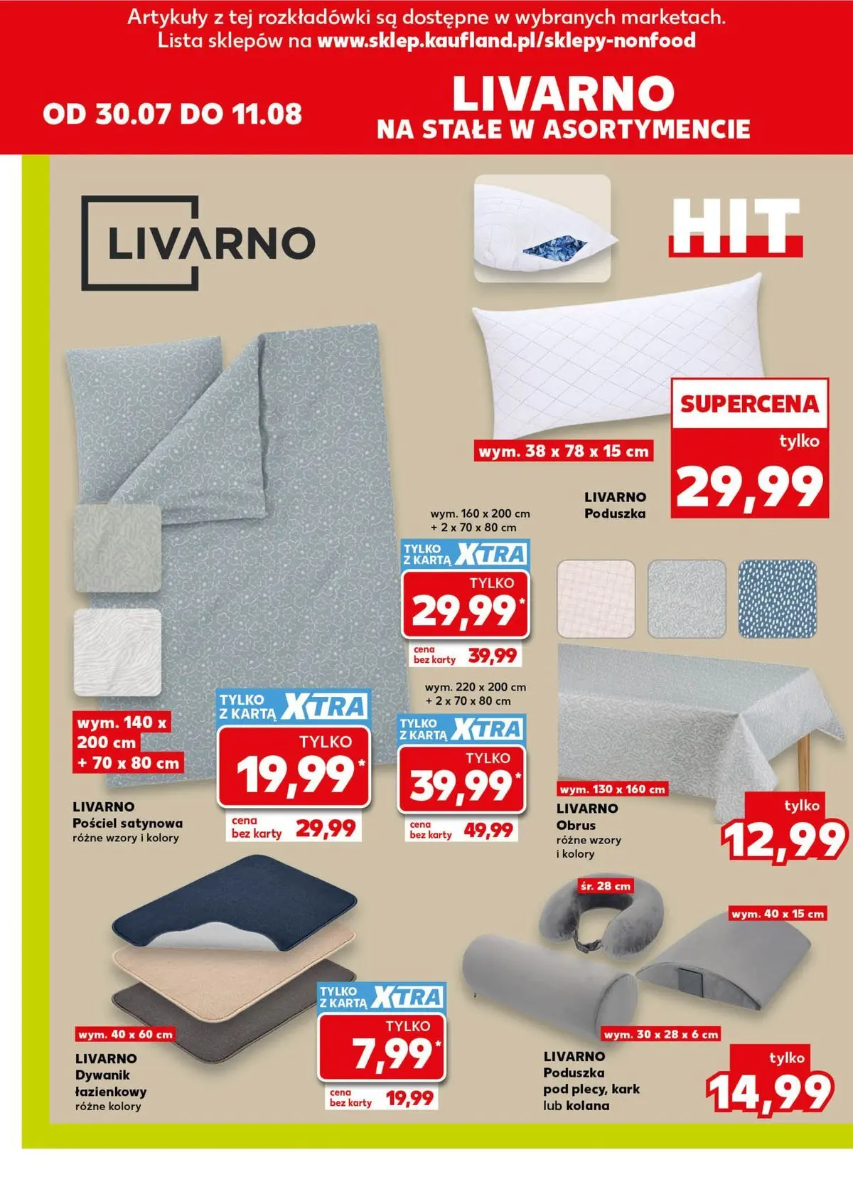 Kaufland gazetka - Złap Okazje od 30.07.2026 - od jutra PDF | Strona: 6 | Produkty: Pościel, Karta, Dywanik łazienkowy, Poduszka