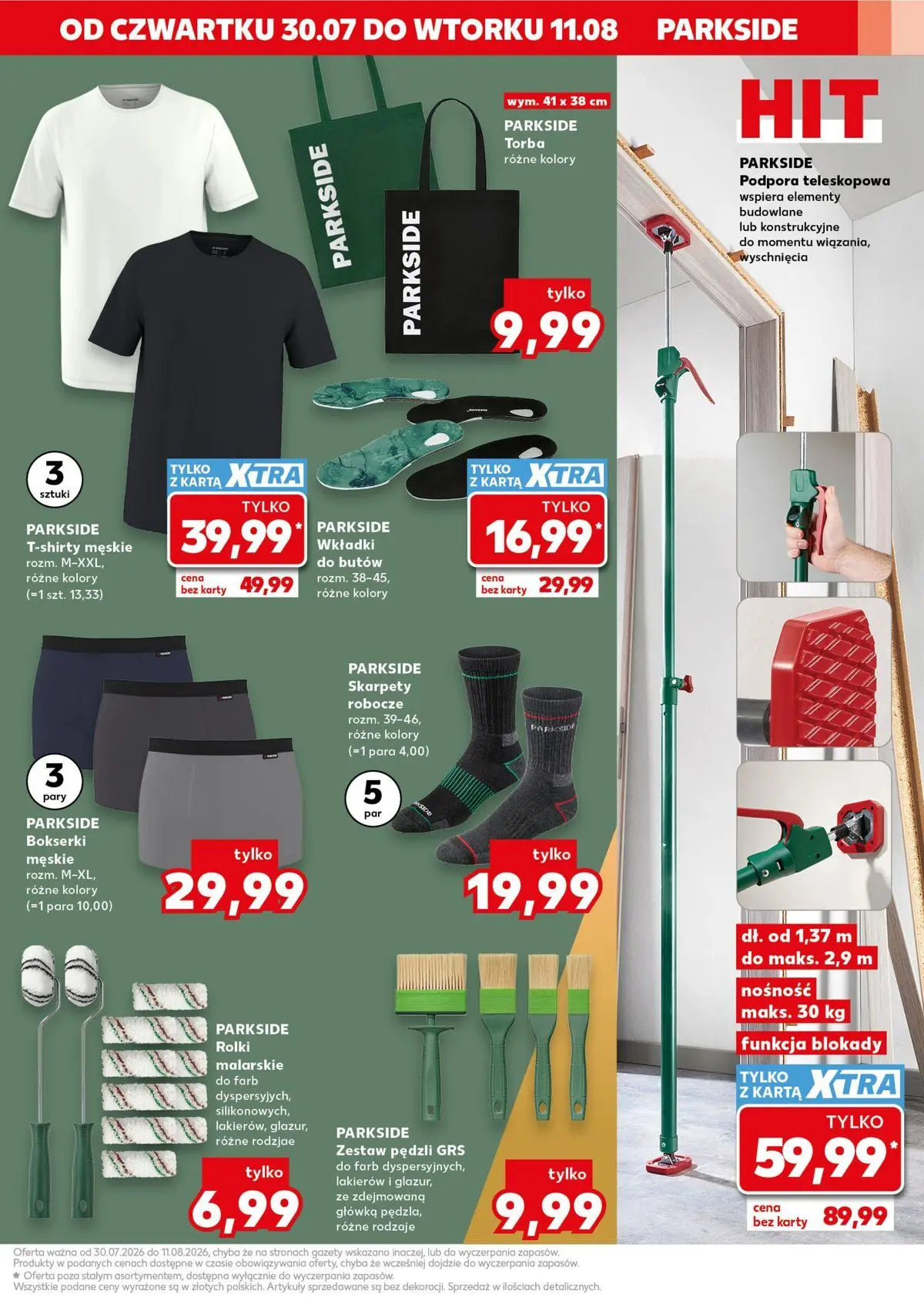 Kaufland gazetka - Złap Okazje od 30.07.2026 - od jutra PDF | Strona: 11 | Produkty: Wkładki do butów, Skarpety, Torba, Bokserki męskie