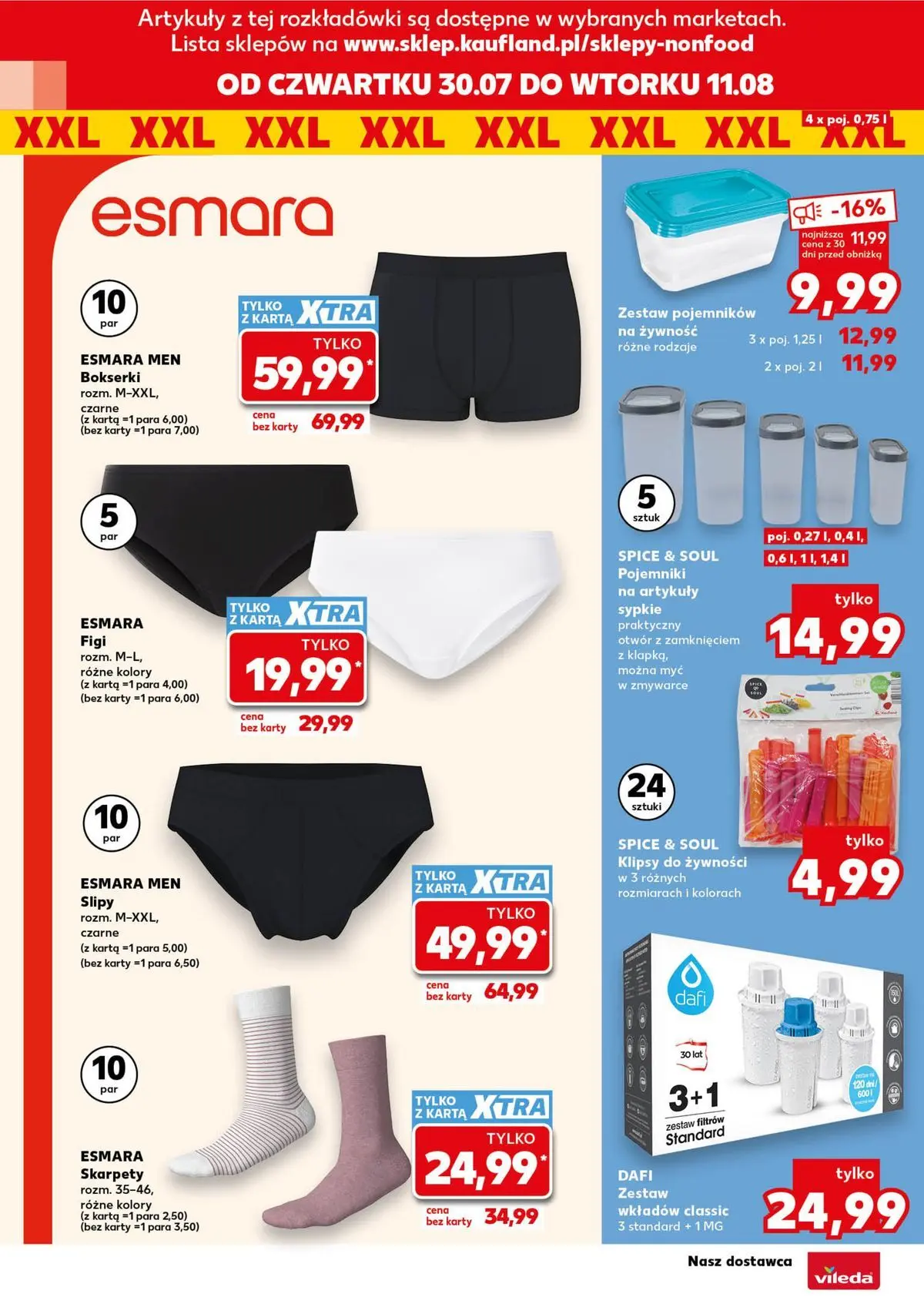 Kaufland gazetka - Złap Okazje od 30.07.2026 - od jutra PDF | Strona: 16 | Produkty: Karta, Skarpety, Bokserki, Vileda