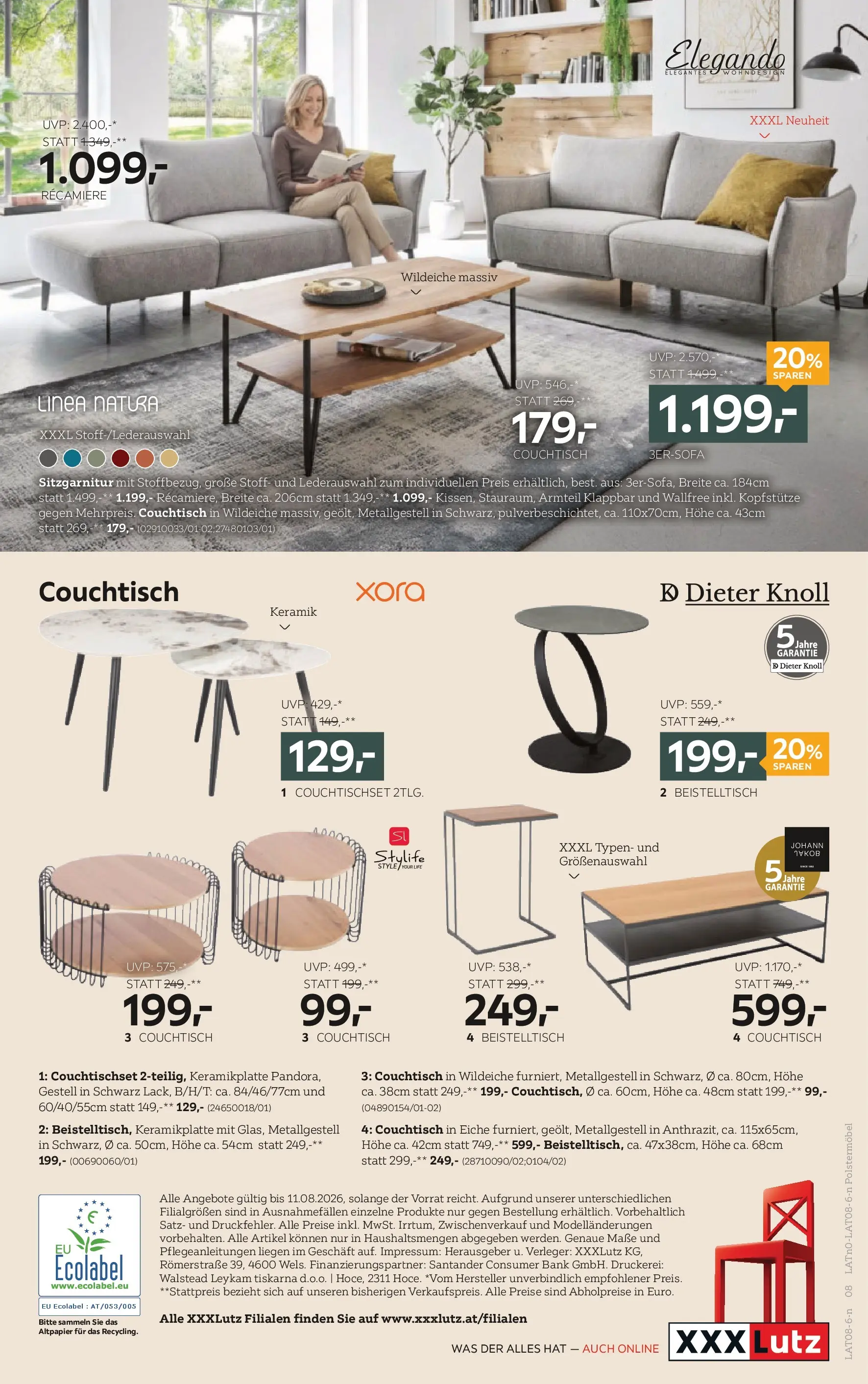 XXXLutz Polstermöbel von 28.07.2026 - Aktuelle Angebote | Seite: 8 | Produkte: Couchtisch