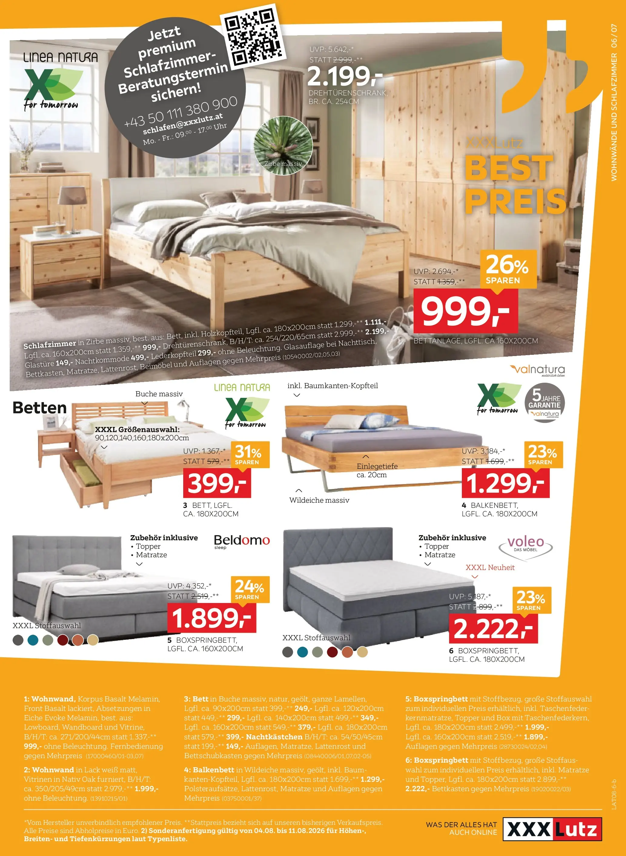 XXXLutz - BEST PREIS von 04.08.2026 - Aktuelle Angebote | Seite: 7 | Produkte: Bett, Matratze, Lattenrost, Box