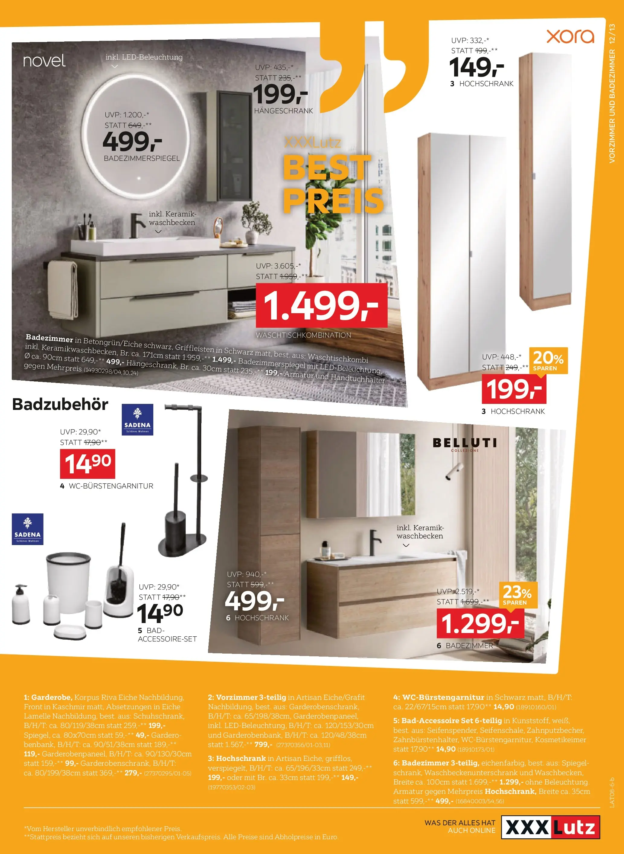 XXXLutz - BEST PREIS von 04.08.2026 - Aktuelle Angebote | Seite: 13 | Produkte: Waschbecken, Bad, Spiegel