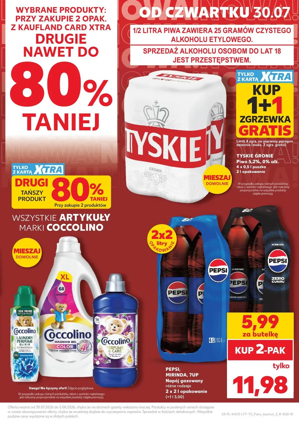 Kaufland gazetka od 30.07.2026 - od jutra PDF | Strona: 3 | Produkty: Karta, Coccolino, Tyskie, Piwo