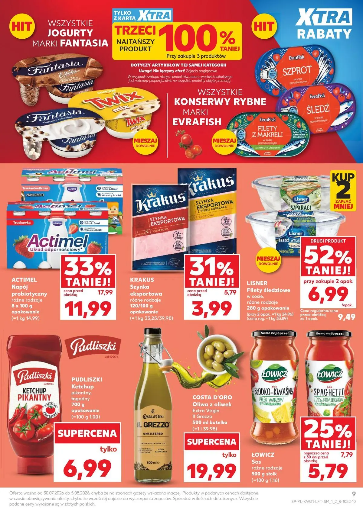 Kaufland gazetka od 30.07.2026 - od jutra PDF | Strona: 9 | Produkty: Karta, Śledź, Szynka, Szparagi