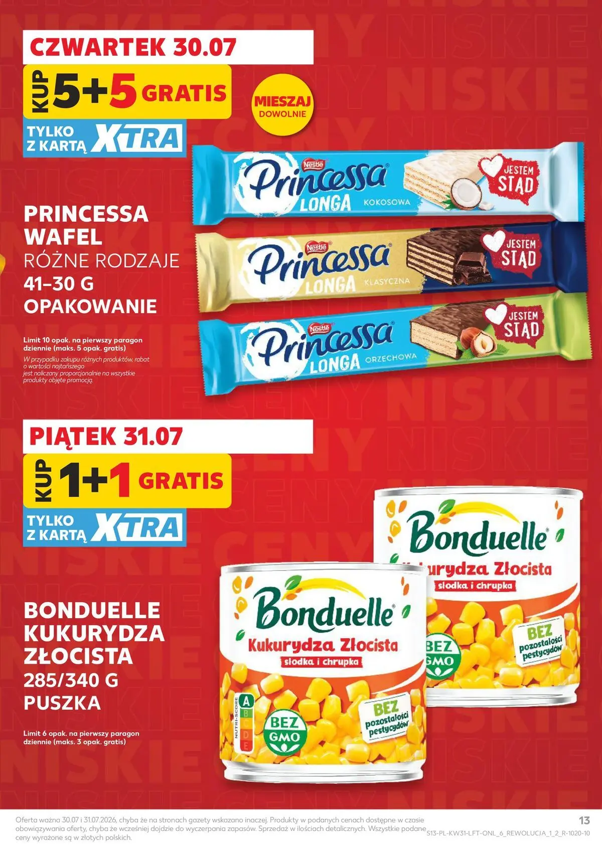 Kaufland gazetka od 30.07.2026 - od jutra PDF | Strona: 13 | Produkty: Karta, Wafle, Kukurydza