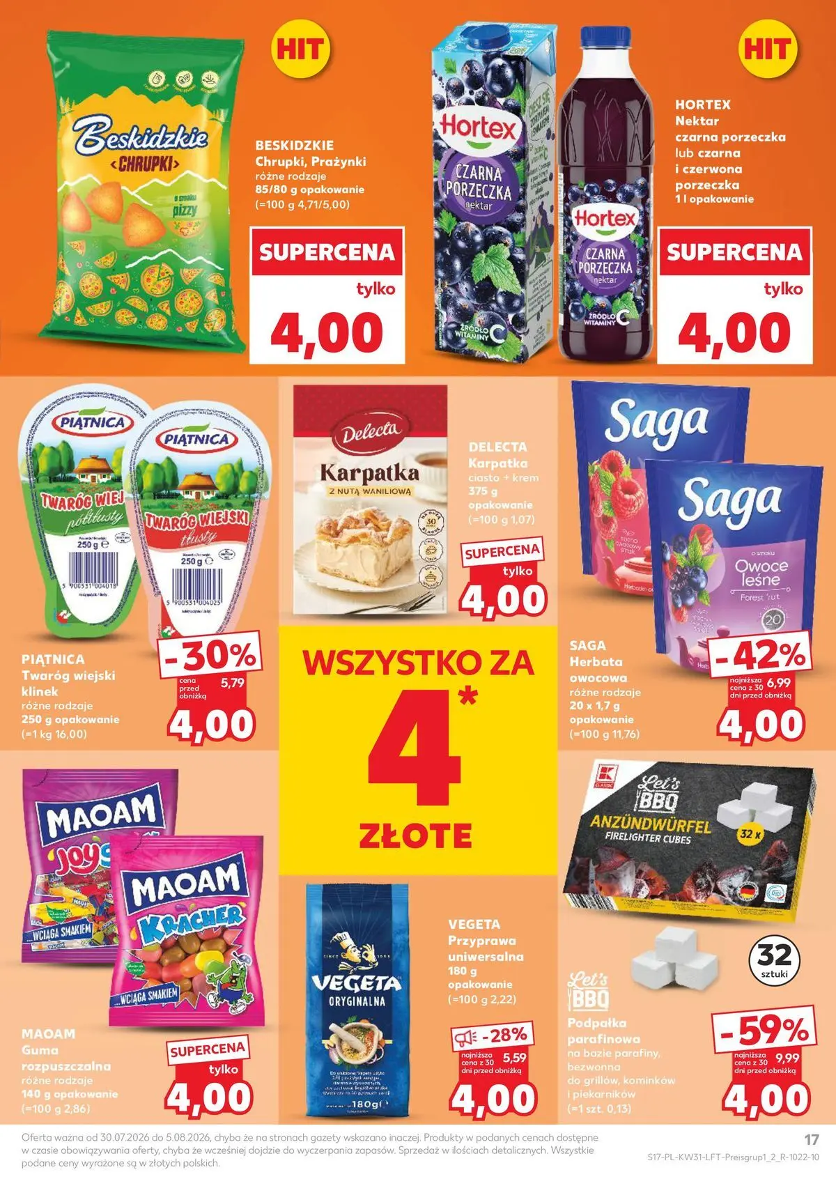 Kaufland gazetka od 30.07.2026 - od jutra PDF | Strona: 17 | Produkty: Chrupki, Ciasto, Porzeczka, Herbata