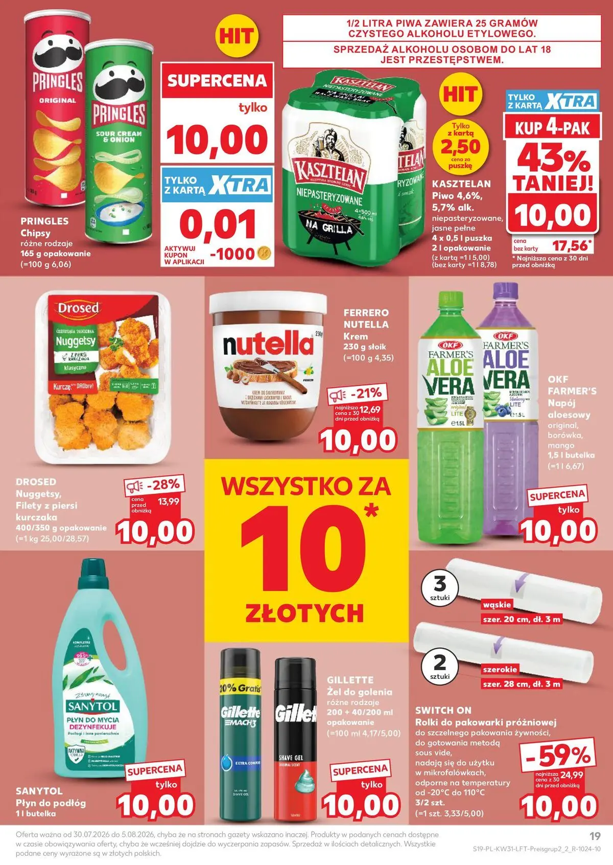 Kaufland gazetka od 30.07.2026 - od jutra PDF | Strona: 19 | Produkty: Gillette, Chipsy, Nutella, Krem