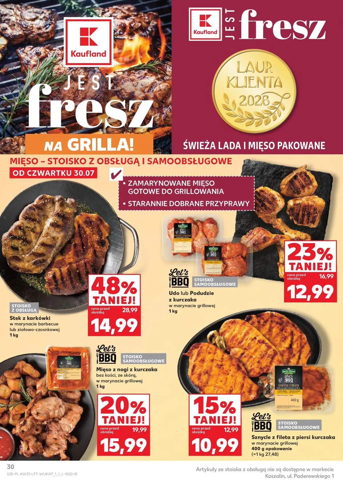 Kaufland gazetka od 30.07.2026 - od jutra PDF | Strona: 30 | Produkty: Piersi, Mięso, Podudzie z kurczaka, Przyprawy