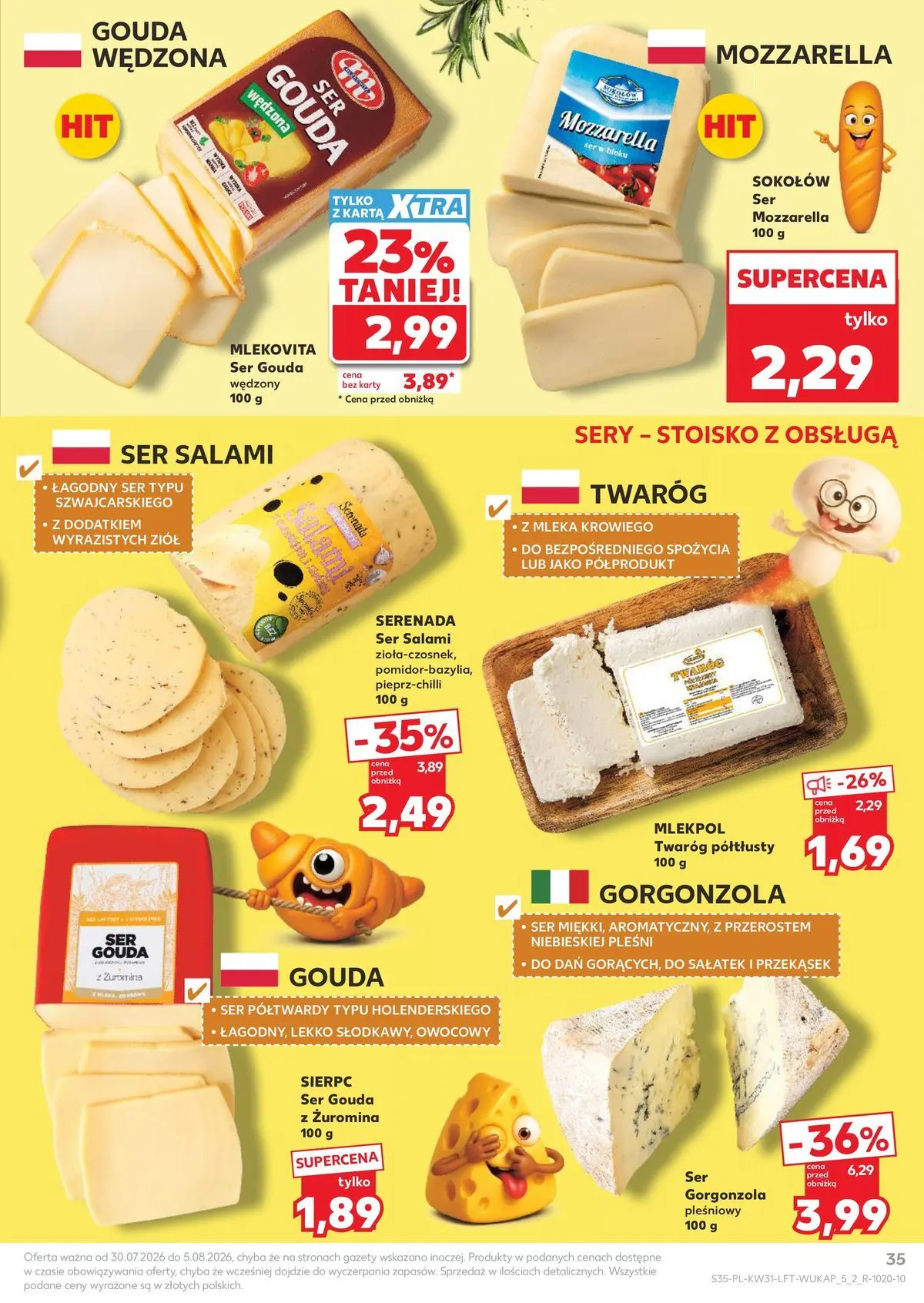 Kaufland gazetka od 30.07.2026 - od jutra PDF | Strona: 35 | Produkty: Mleka, Ser, Salami, Twaróg