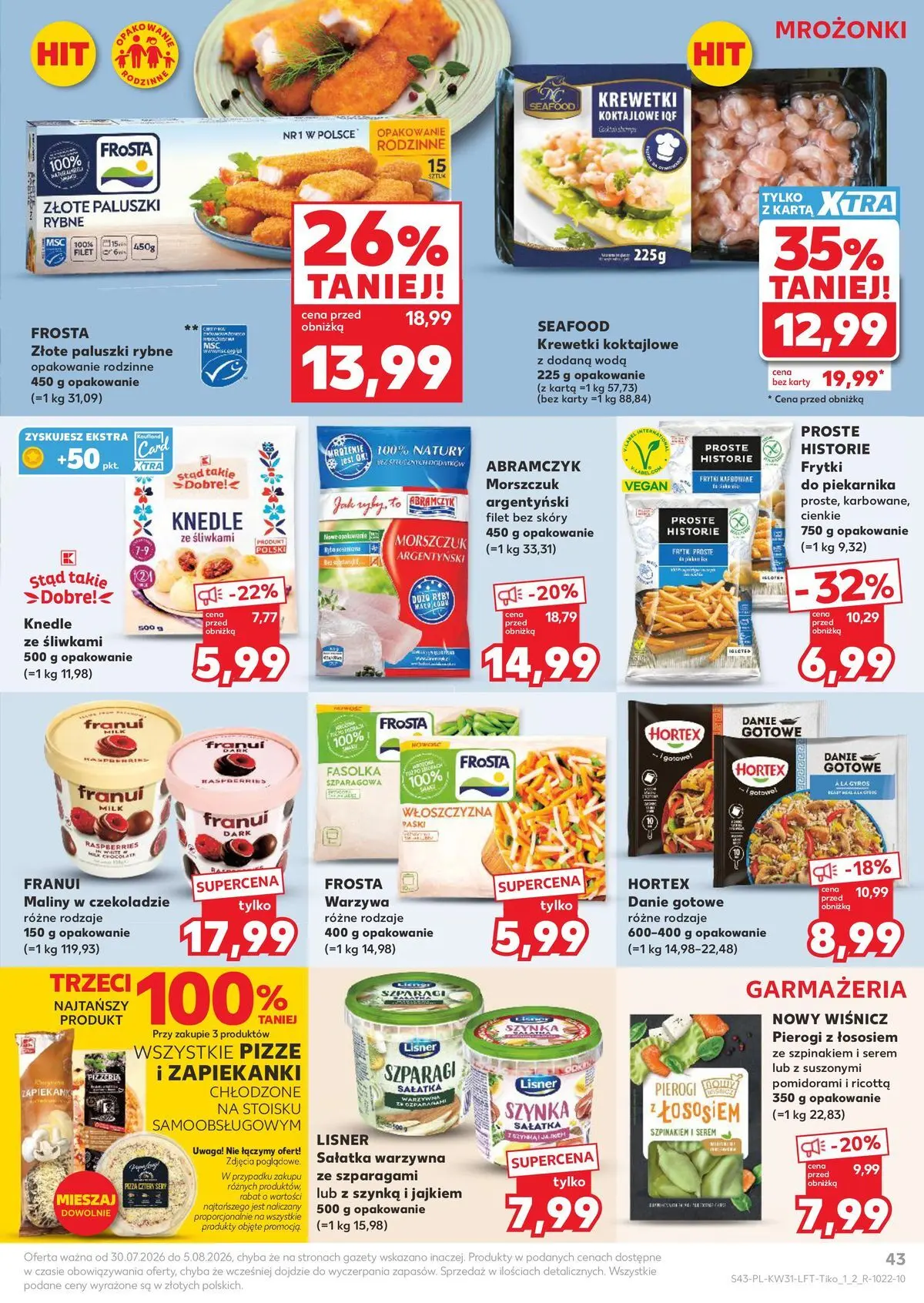 Kaufland gazetka od 30.07.2026 - od jutra PDF | Strona: 43 | Produkty: Pierogi, Robot, Paluszki rybne, Pizza