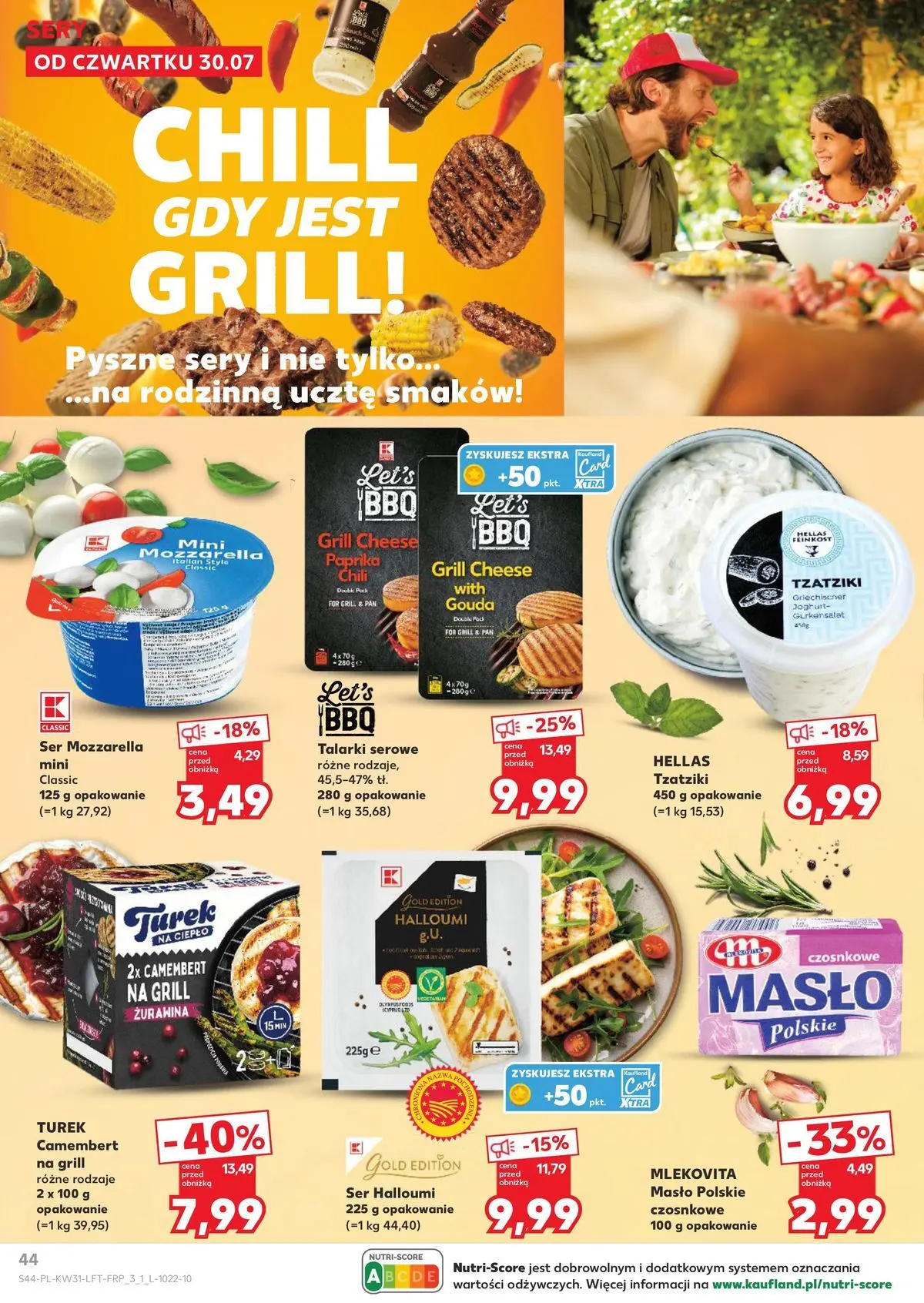 Kaufland gazetka od 30.07.2026 - od jutra PDF | Strona: 44 | Produkty: Tzatziki, Camembert, Sery, Masło