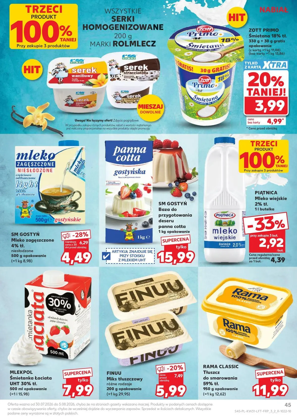 Kaufland gazetka od 30.07.2026 - od jutra PDF | Strona: 45 | Produkty: Karta, Robot, Mleko, Śmietana