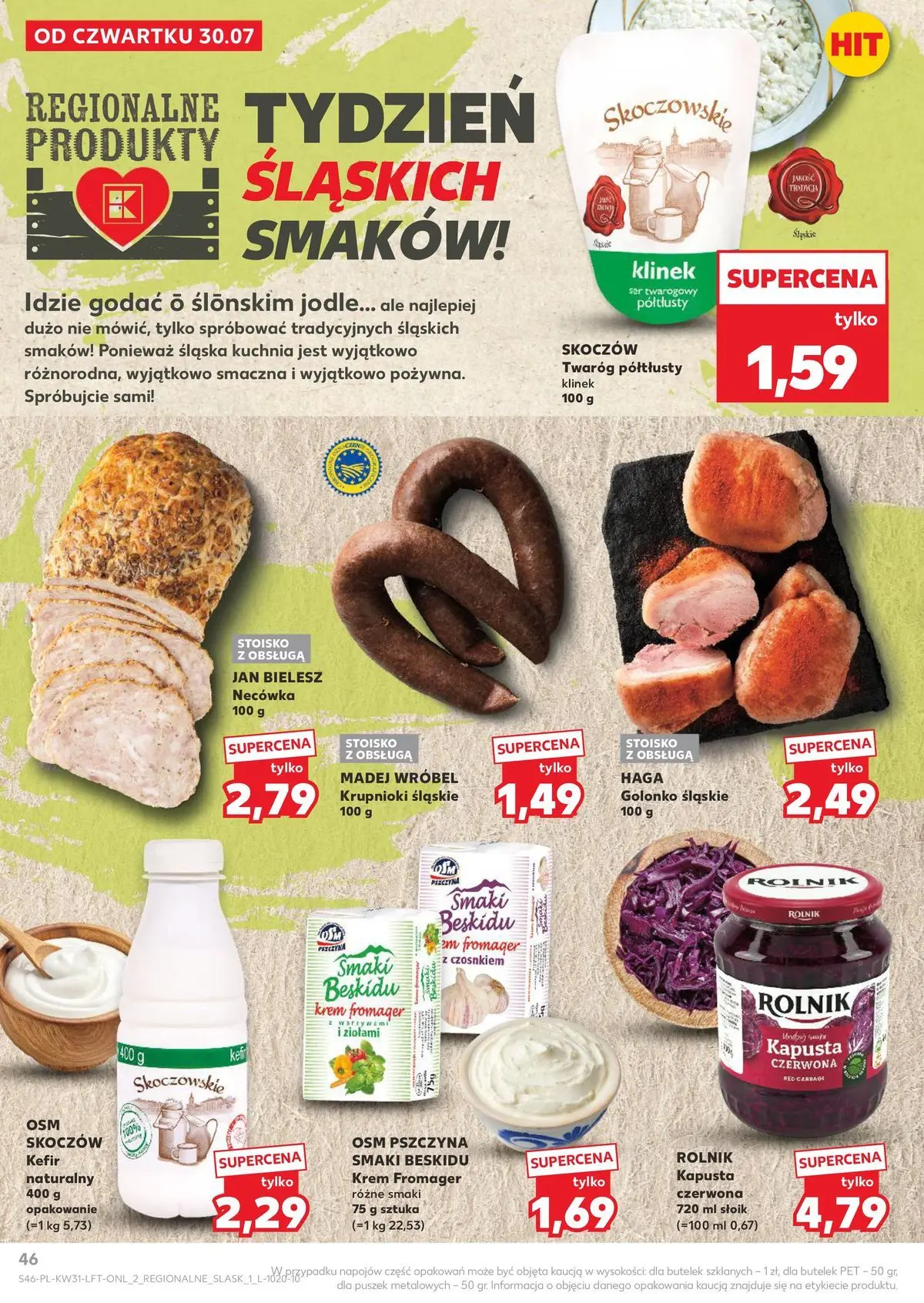 Kaufland gazetka od 30.07.2026 - od jutra PDF | Strona: 46 | Produkty: Twaróg półtłusty, Kefir, Ser, Twaróg