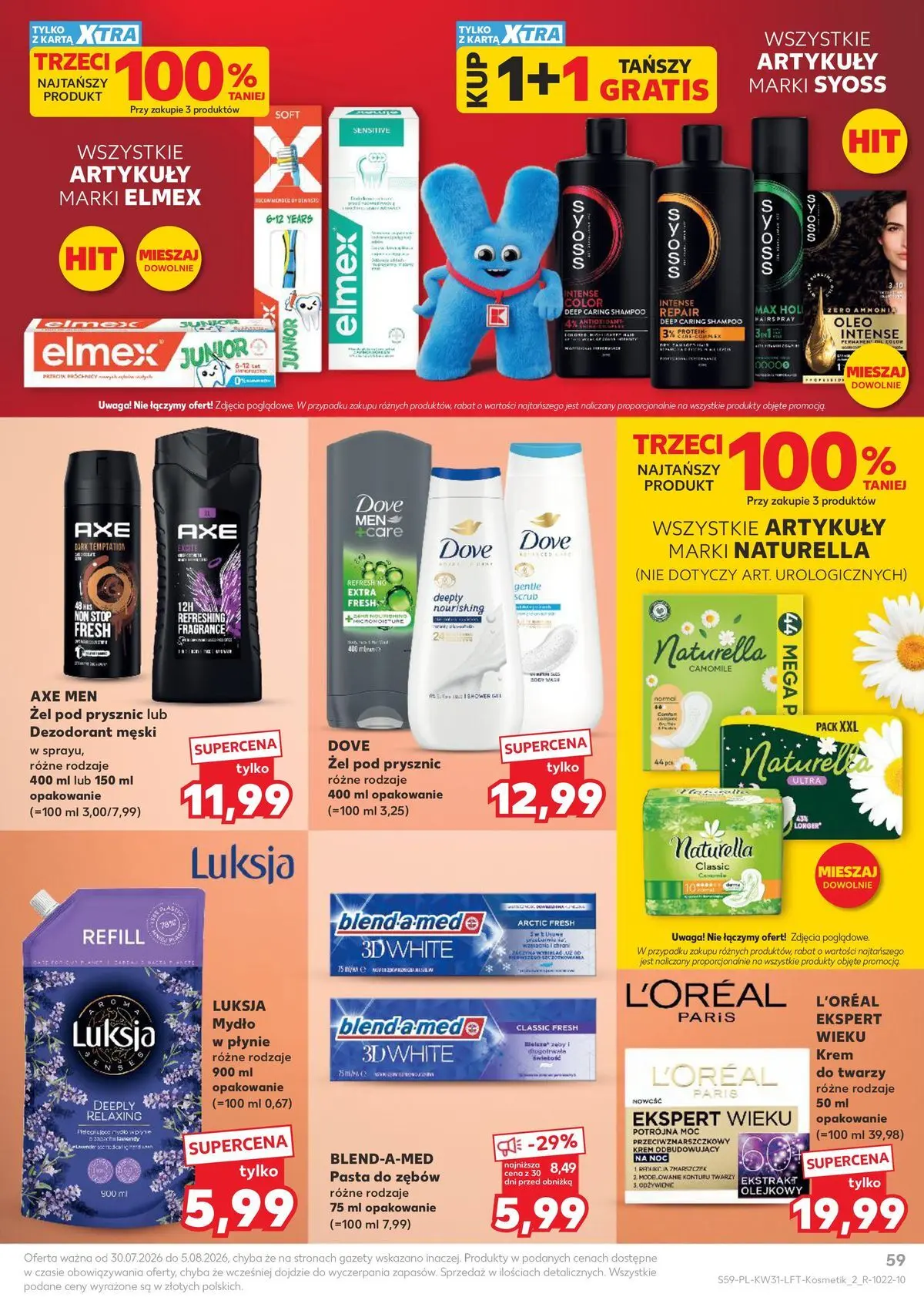 Kaufland gazetka od 30.07.2026 - od jutra PDF | Strona: 59 | Produkty: Mydło w płynie, Mydło, Żel pod prysznic, Pasta do zębów