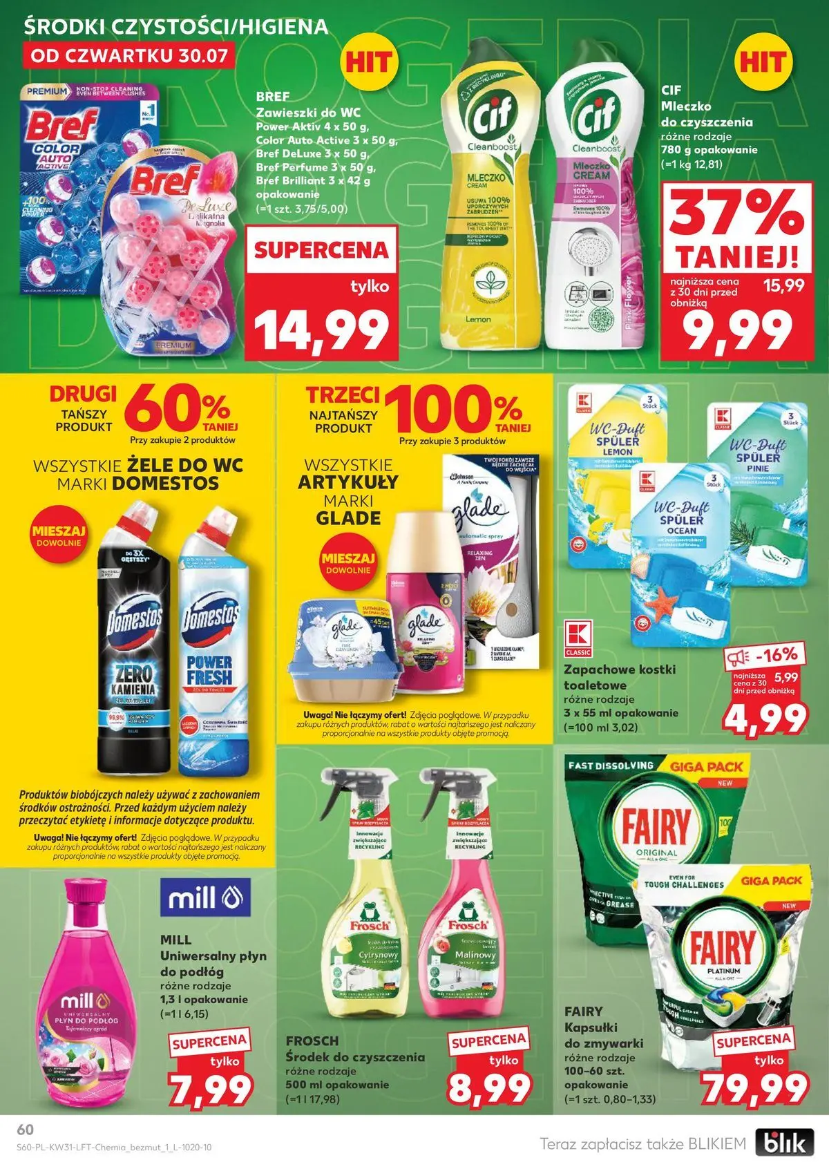 Kaufland gazetka od 30.07.2026 - od jutra PDF | Strona: 60 | Produkty: Domestos, Fairy, Kapsułki do zmywarki
