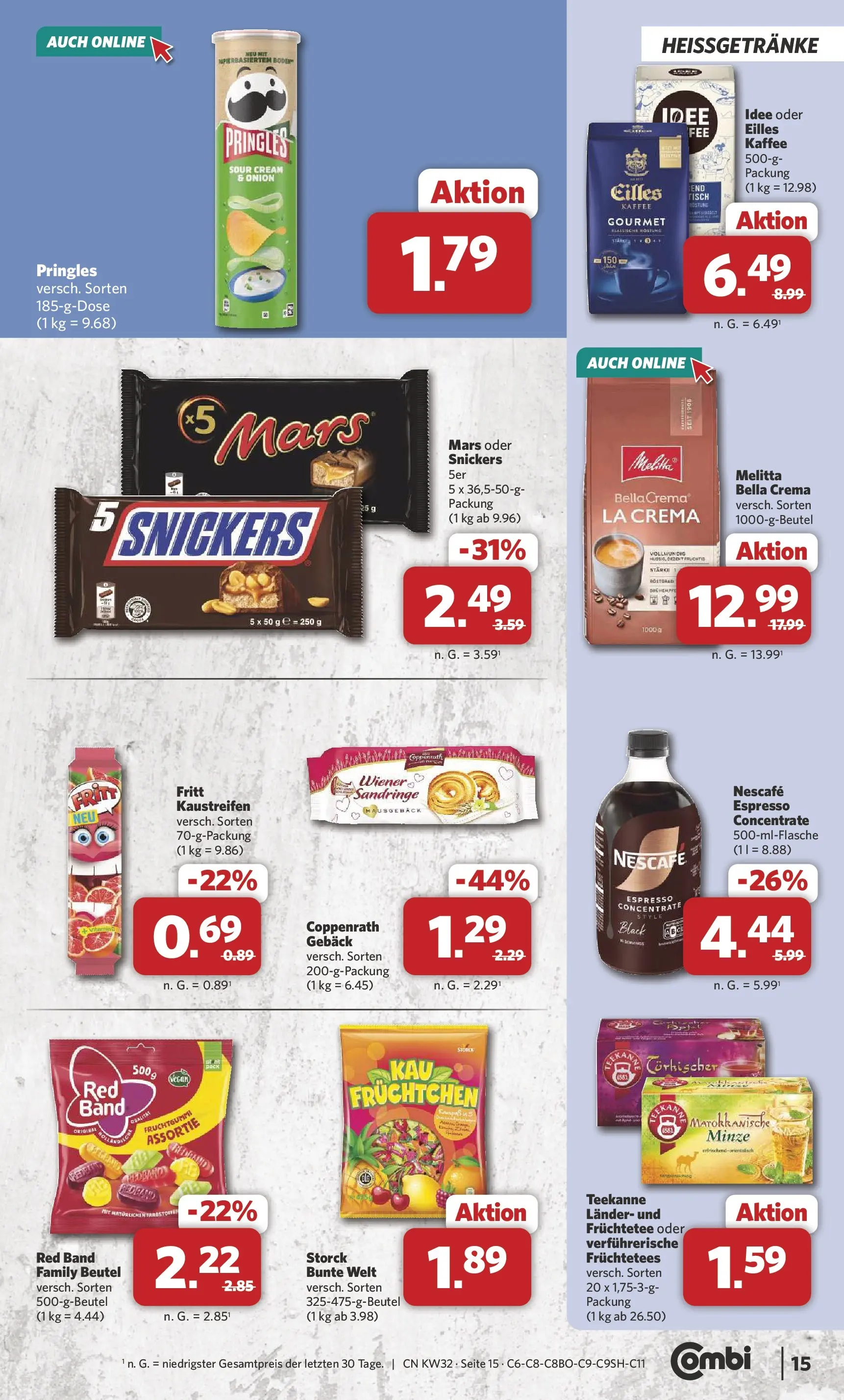 Combi Prospekt Detmold (ab 03.08.2026) zum Blättern | Seite: 17 | Produkte: Melitta, Kaffee, Mars, Pringles