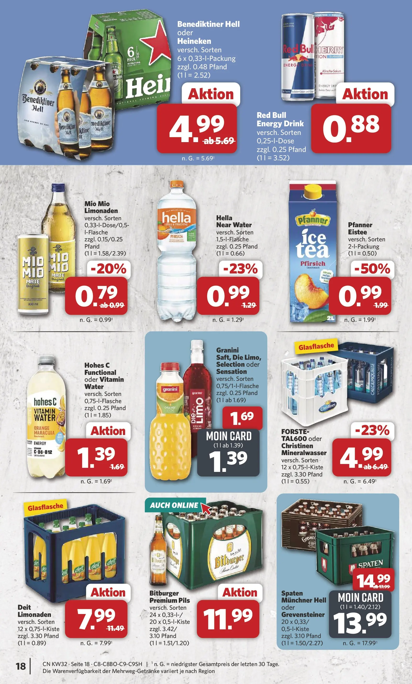Combi Prospekt Detmold (ab 03.08.2026) zum Blättern | Seite: 20 | Produkte: Red bull, Benediktiner hell, Zitrone, Granini
