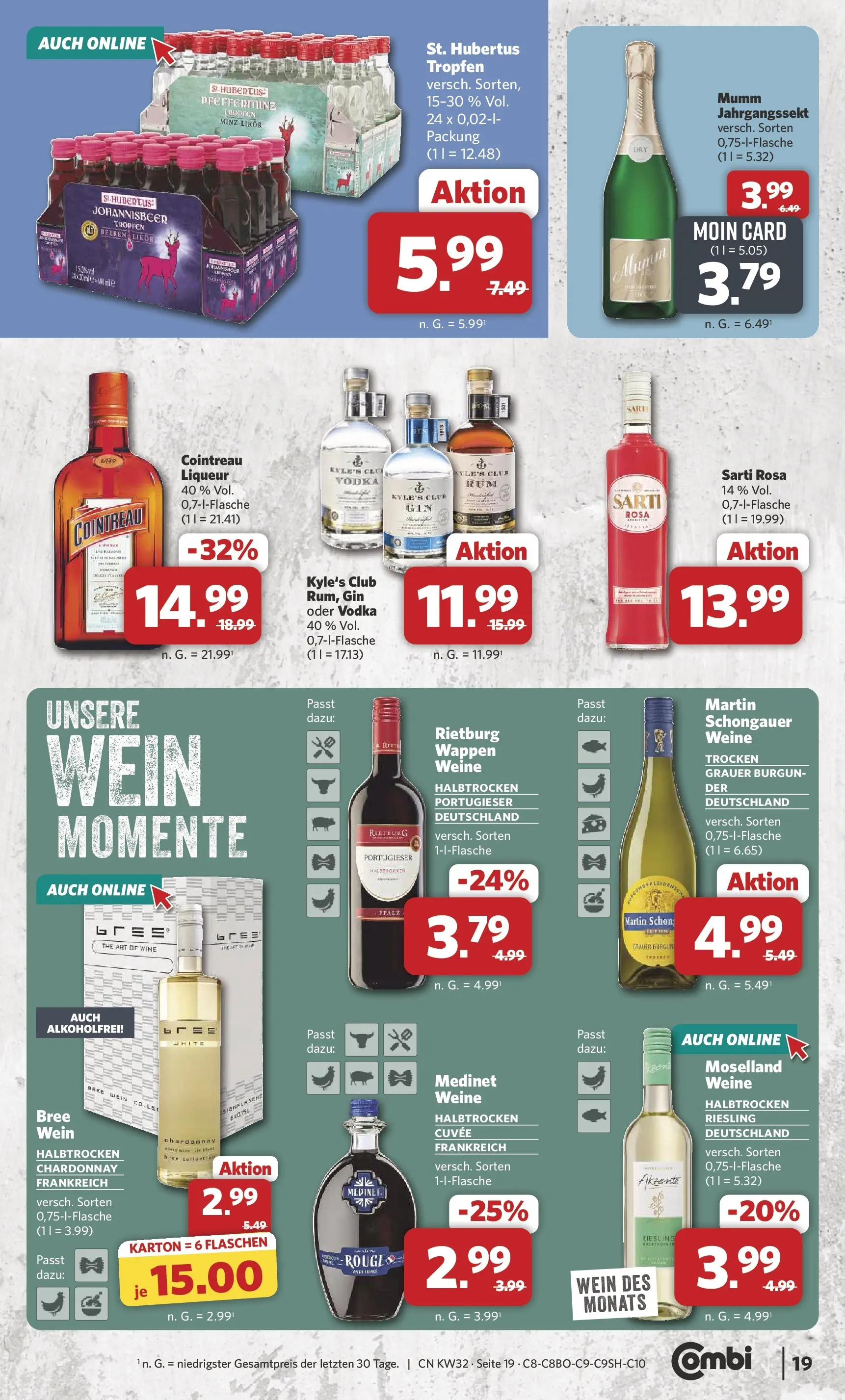 Combi Prospekt Celle (ab 03.08.2026) zum Blättern | Seite: 21 | Produkte: Likör, Bree, Vodka, Hubertus tropfen