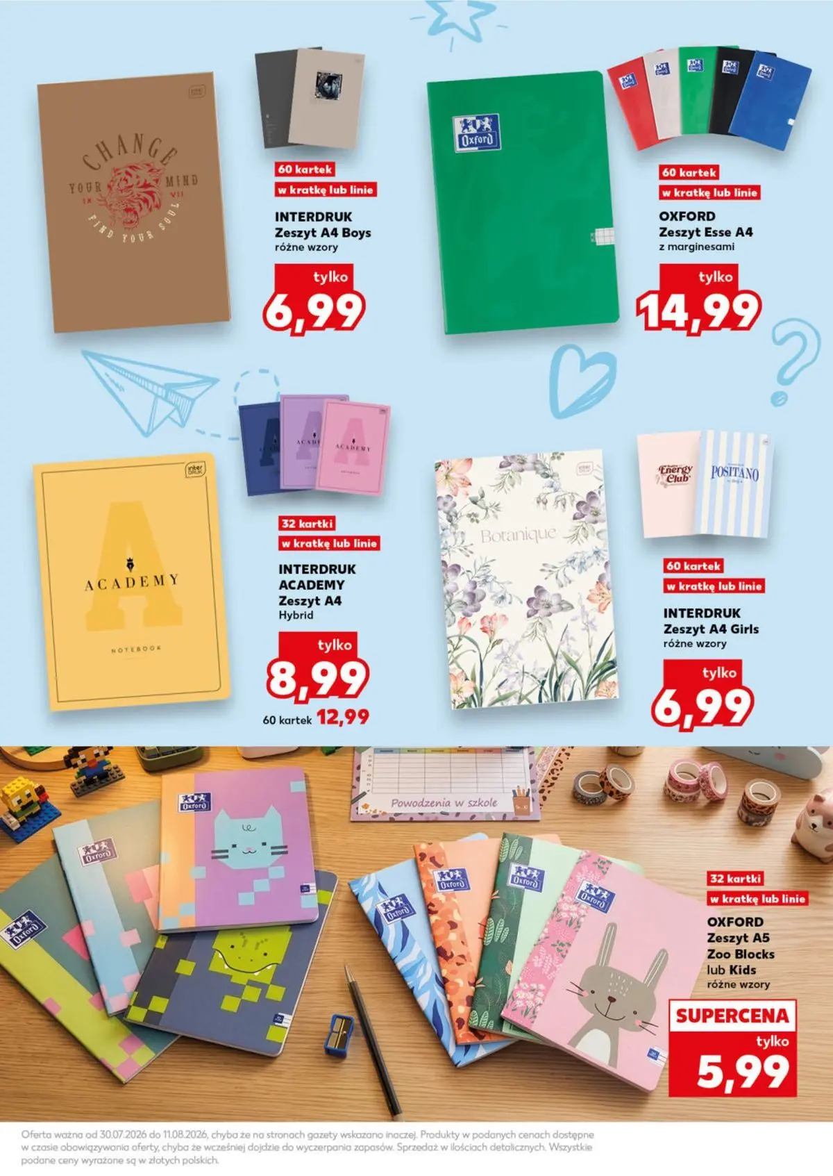 Kaufland gazetka - Wszystko do szkoły od 30.07.2026 - od jutra PDF | Strona: 5 | Produkty: Notebook, Zeszyt