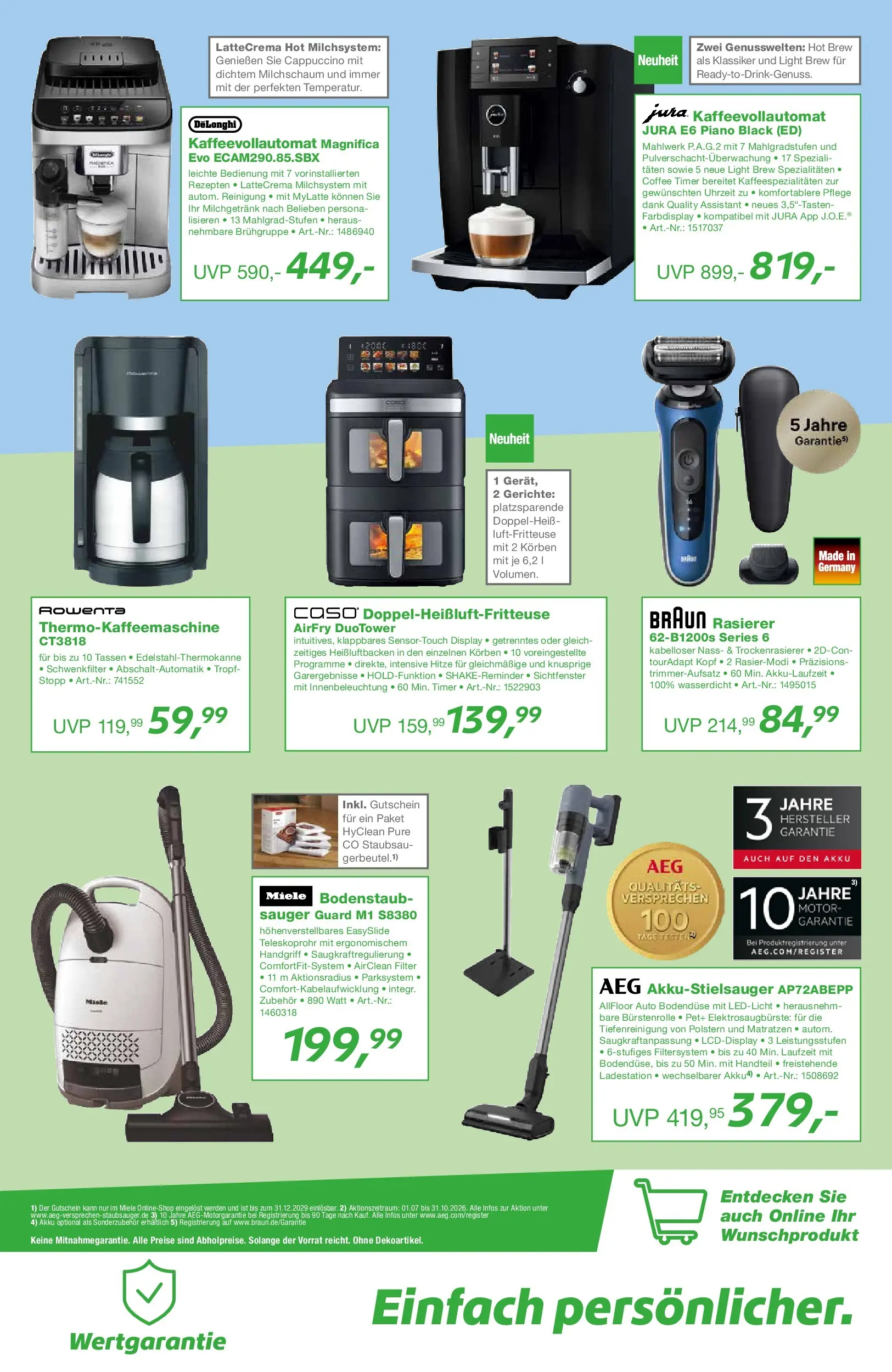 Angebote - EP:ElectronicPartner: Entdecke aktuelle Angebote (ab 31.07.2026) zum Blättern | Seite: 11 | Produkte: Miele, AEG, Jura, Rasierer