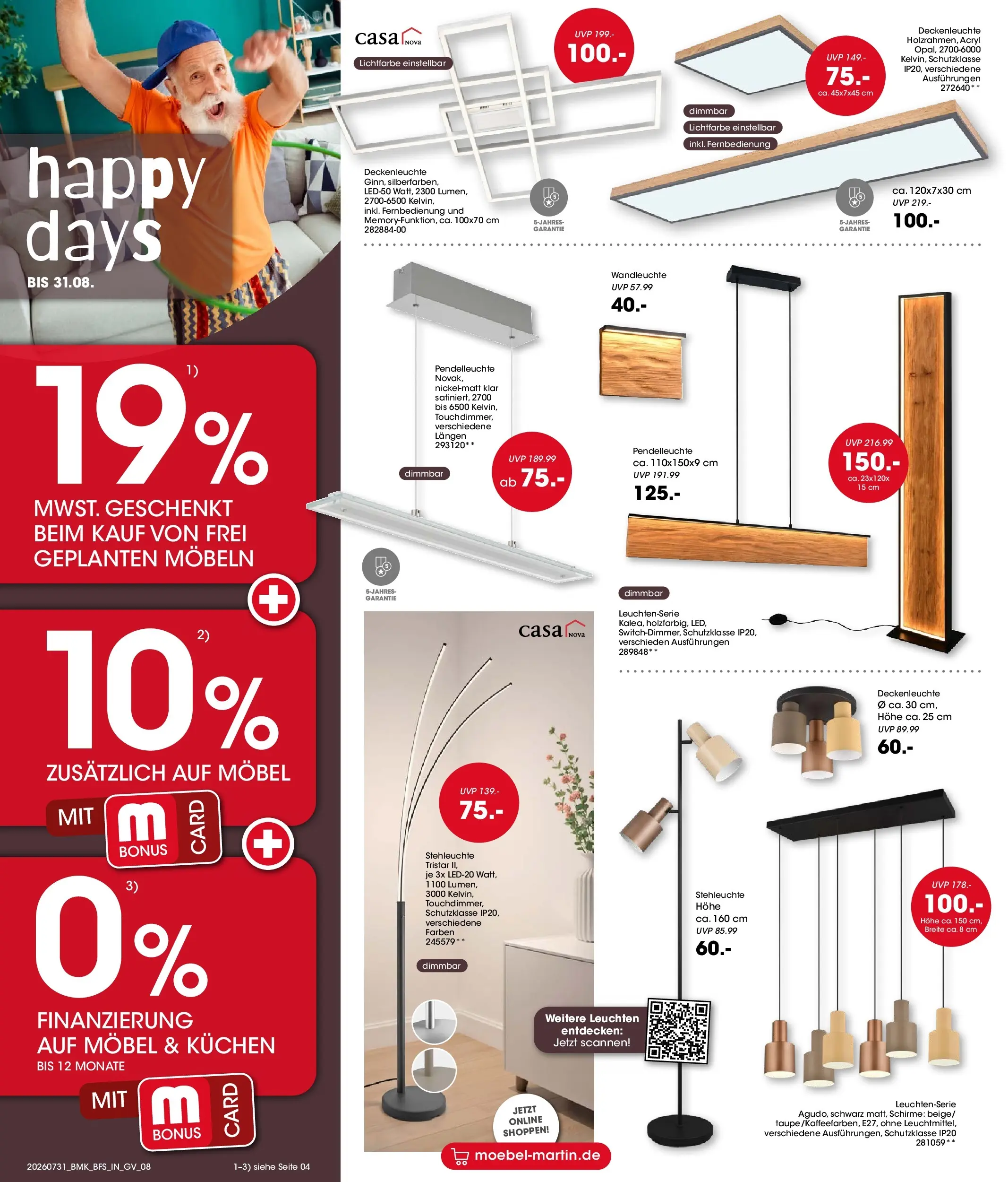 Möbel Martin Happy Days (ab 31.07.2026) zum Blättern | Seite: 8 | Produkte: Wandleuchte, Kuchen