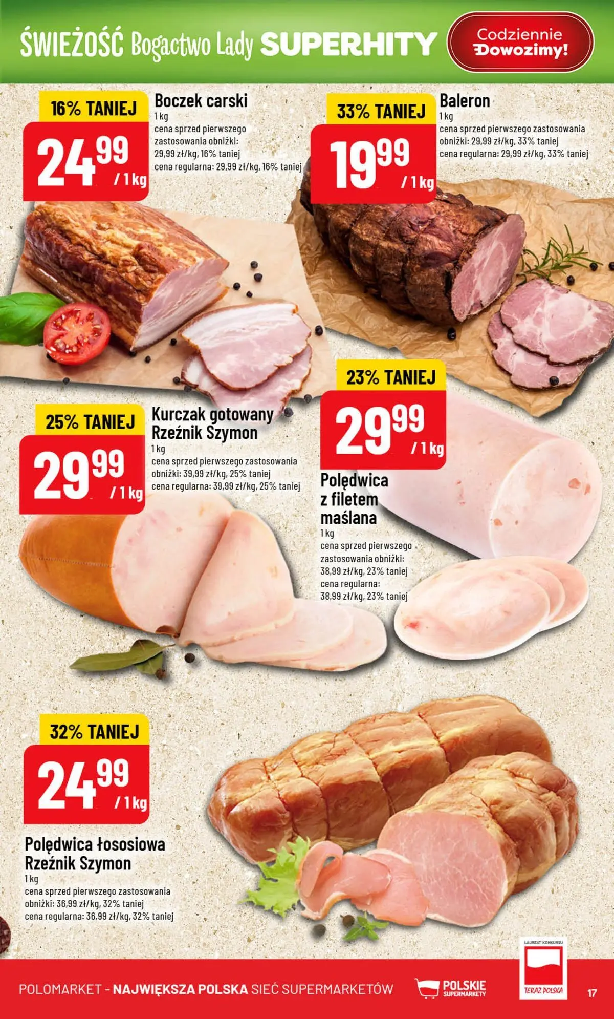 Nowa POLOmarket gazetka od jutra 29.07.2026 | Strona: 17 | Produkty: Kurczak, Boczek