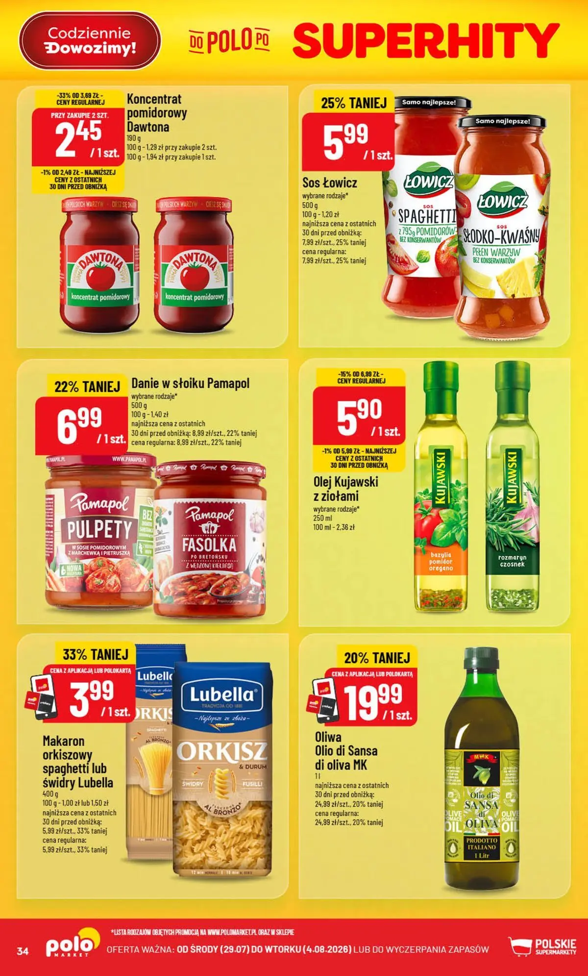 Nowa POLOmarket gazetka od jutra 29.07.2026 | Strona: 34 | Produkty: Czosnek, Rozmaryn, Oregano, Sos
