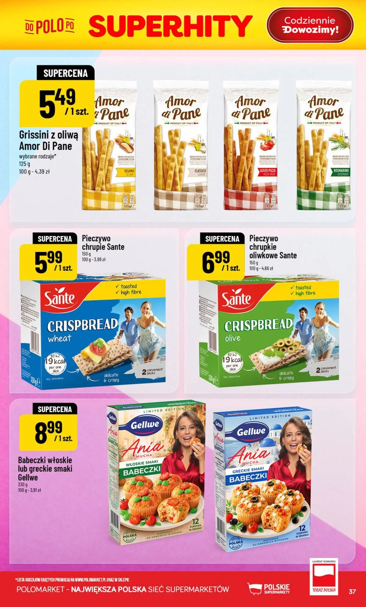 Nowa POLOmarket gazetka od jutra 29.07.2026 | Strona: 37 | Produkty: Pieczywo, Babeczki, Pizza