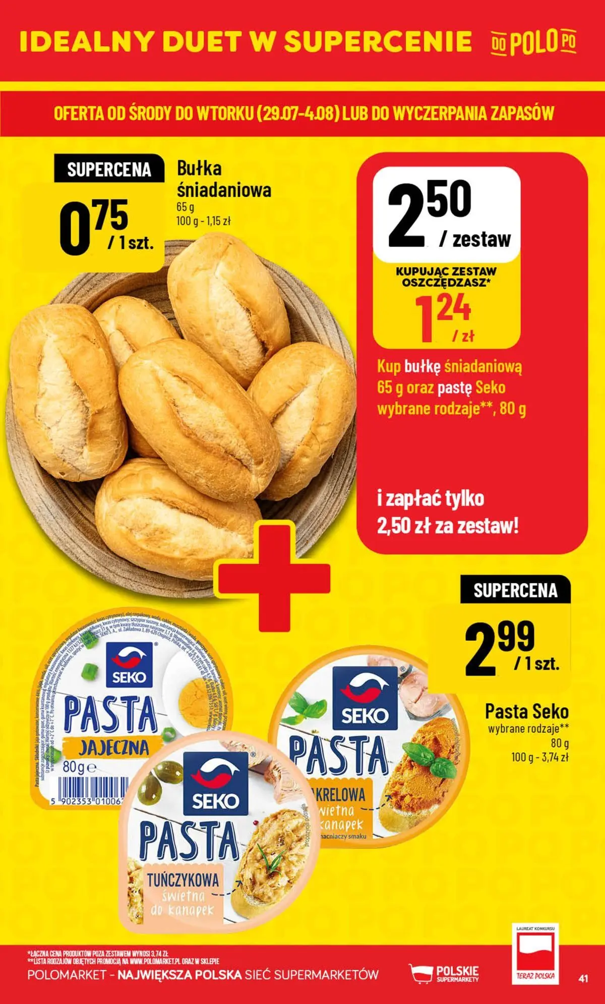 Nowa POLOmarket gazetka od jutra 29.07.2026 | Strona: 41 | Produkty: Bułka