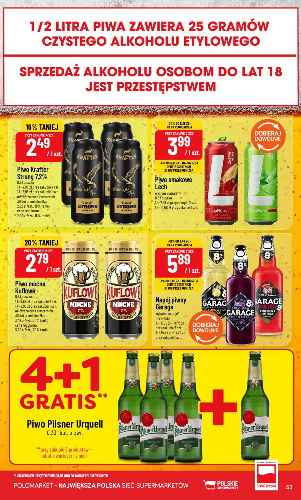 Nowa POLOmarket gazetka od jutra 29.07.2026 | Strona: 53 | Produkty: Piwo