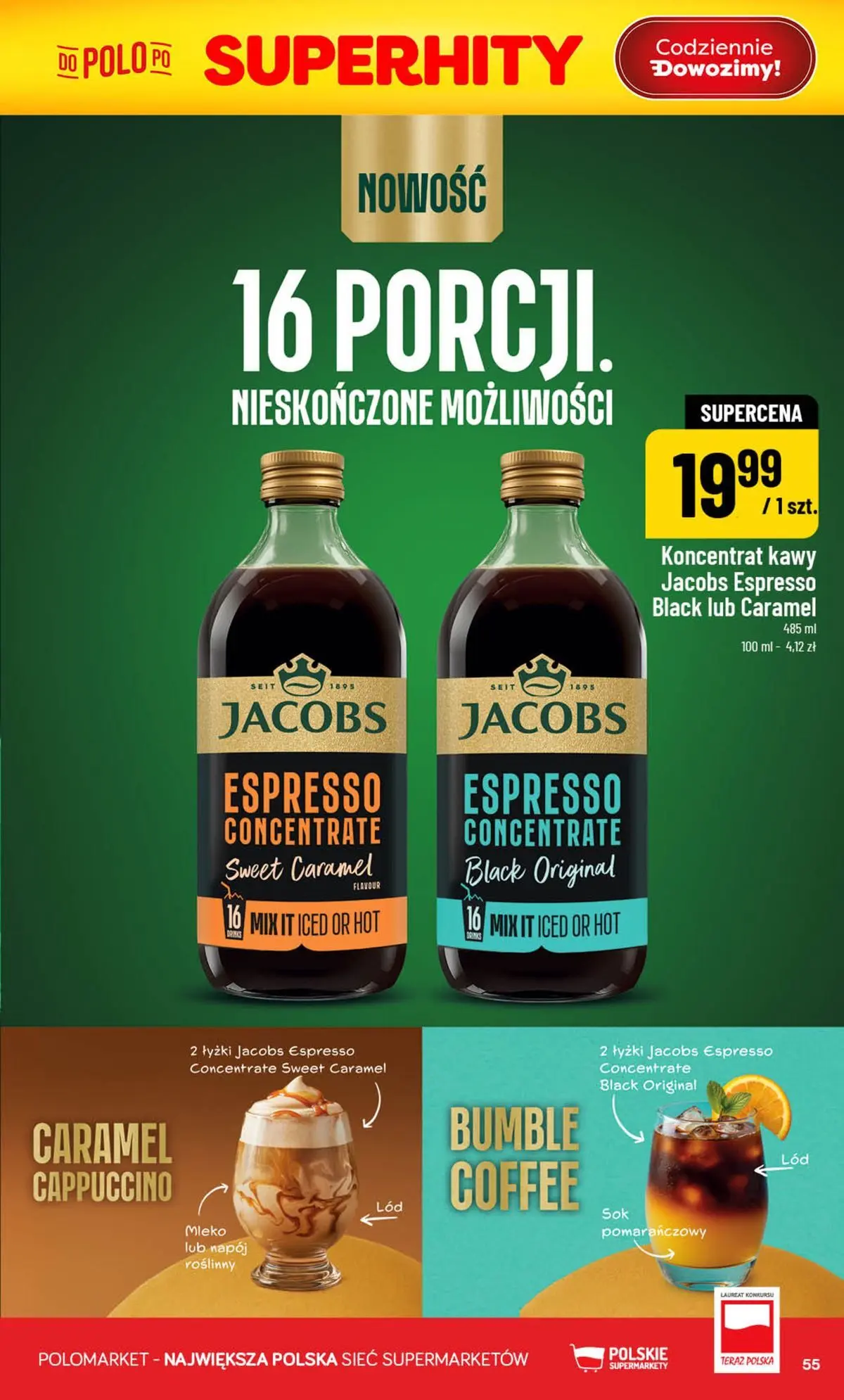 Nowa POLOmarket gazetka od jutra 29.07.2026 | Strona: 55 | Produkty: Cappuccino, Mleko