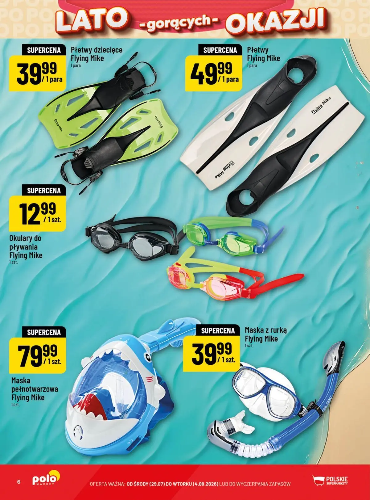 Nowa POLOmarket gazetka od jutra 29.07.2026 | Strona: 6 | Produkty: Okulary, Maska