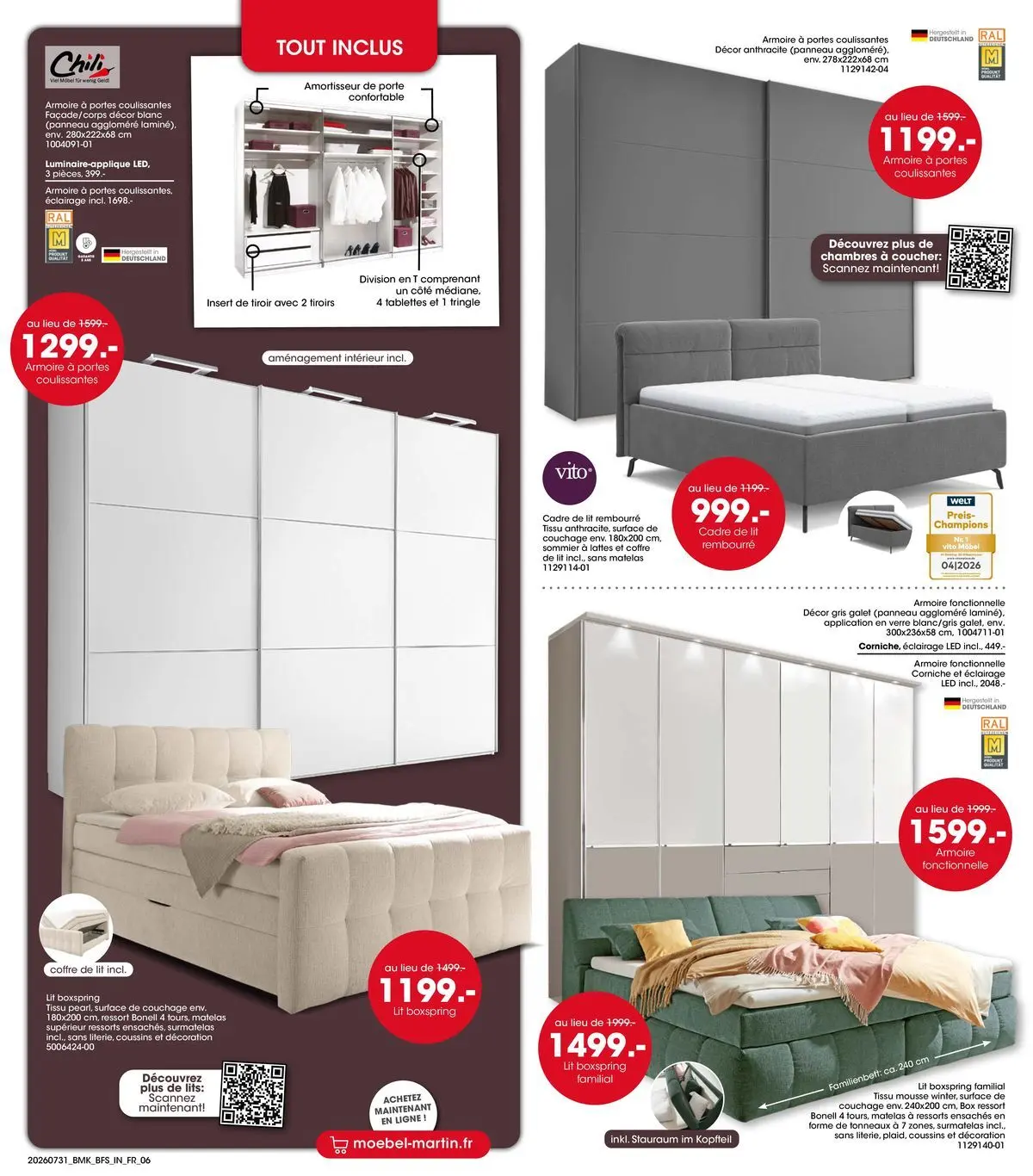 Möbel Martin - Möbel Martin: Offres hebdomadaires à partir du 31/07/2026 - promo en ligne | Page: 6 | Produits: Surmatelas, Lit, Matelas, Sommier