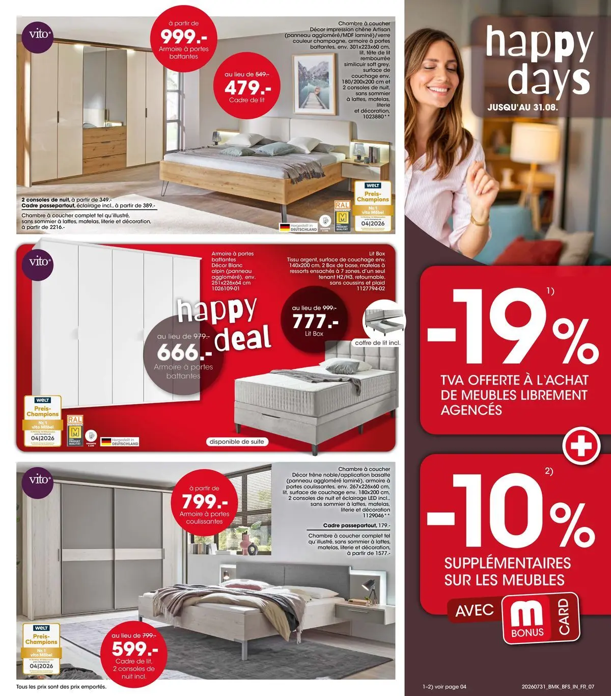 Möbel Martin - Möbel Martin: Offres hebdomadaires à partir du 31/07/2026 - promo en ligne | Page: 7 | Produits: Matelas, Armoire, Literie, Cadre