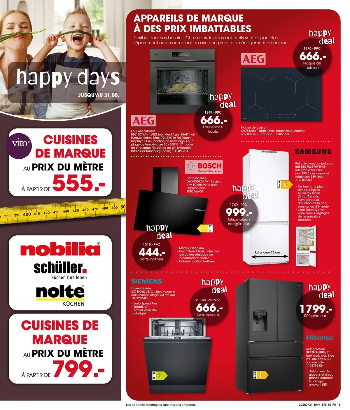 Möbel Martin - Möbel Martin: Offres hebdomadaires à partir du 31/07/2026 - promo en ligne | Page: 15 | Produits: Congélateur, Four, Plaque de cuisson, Combinaison