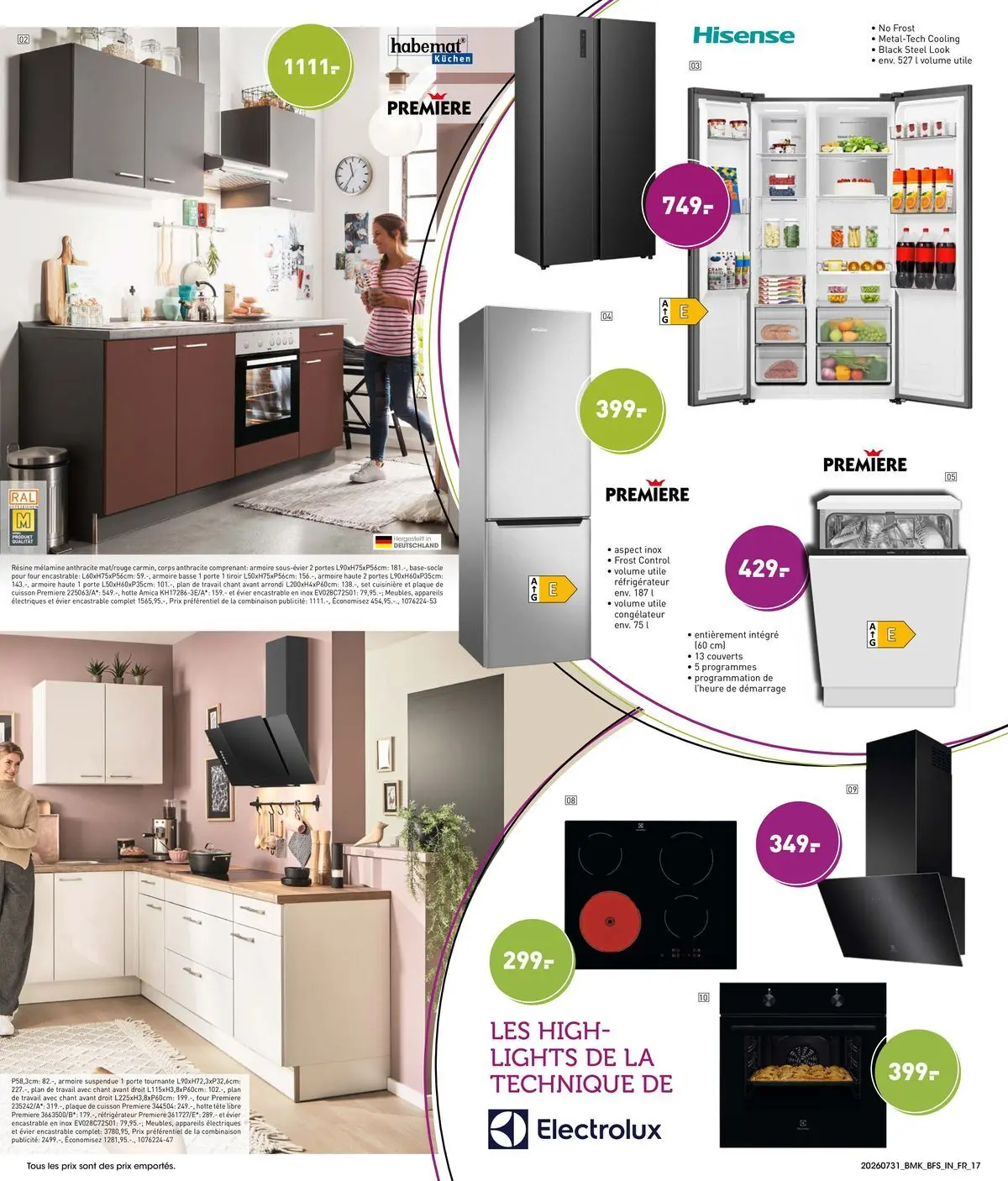 Möbel Martin - Möbel Martin: Offres hebdomadaires à partir du 31/07/2026 - promo en ligne | Page: 17 | Produits: Congélateur, Plaque de cuisson, Cuisinière, Portes
