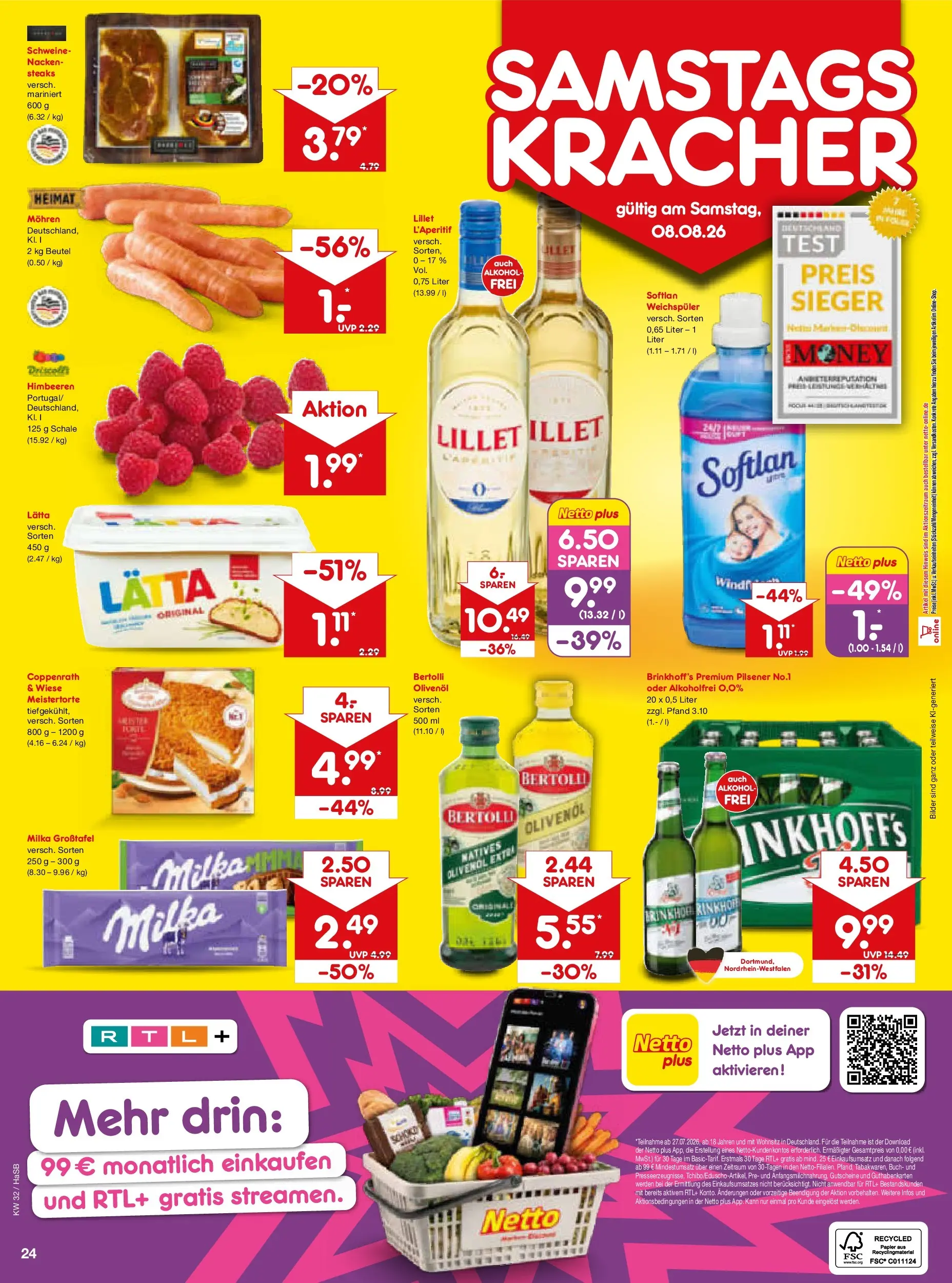 Netto Marken-Discount Prospekt Unna (ab 03.08.2026) » Angebote | Seite: 42 | Produkte: Milka, Lillet, Mohren, Weichspüler